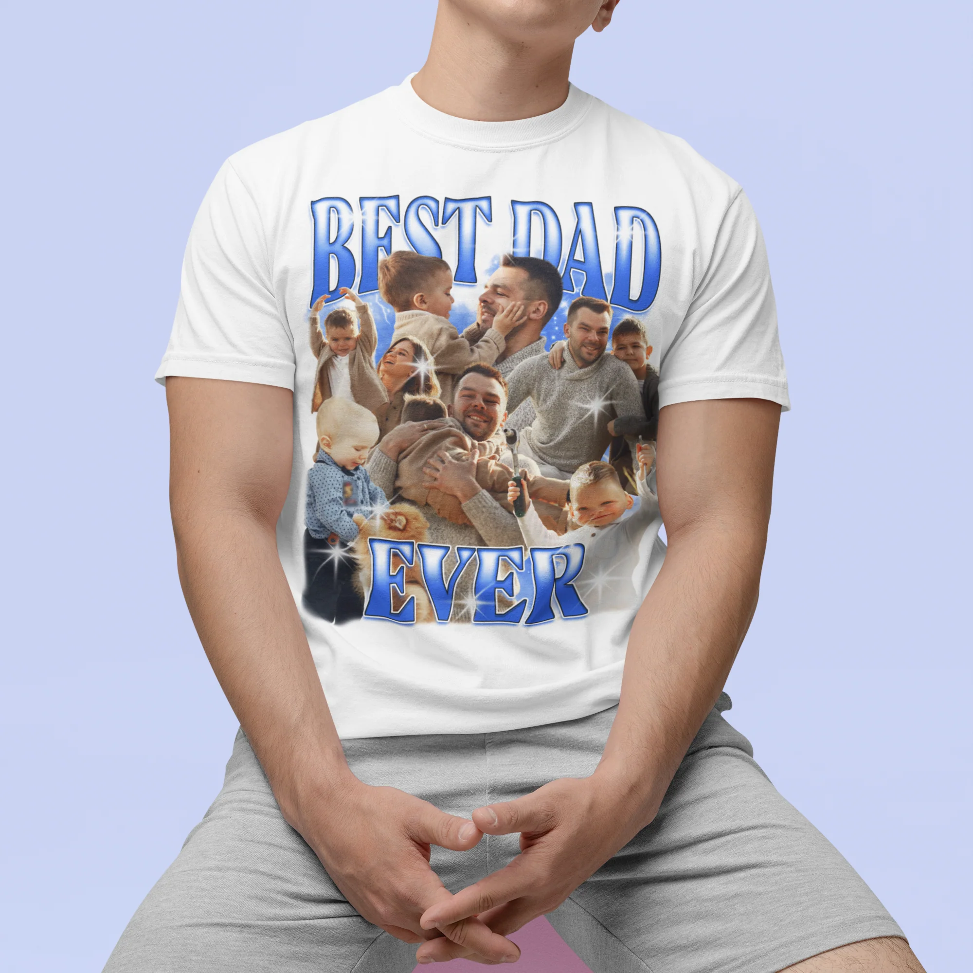 CUSTOM Best Dad Ever Photo Bootleg T-Shirt - Image 2