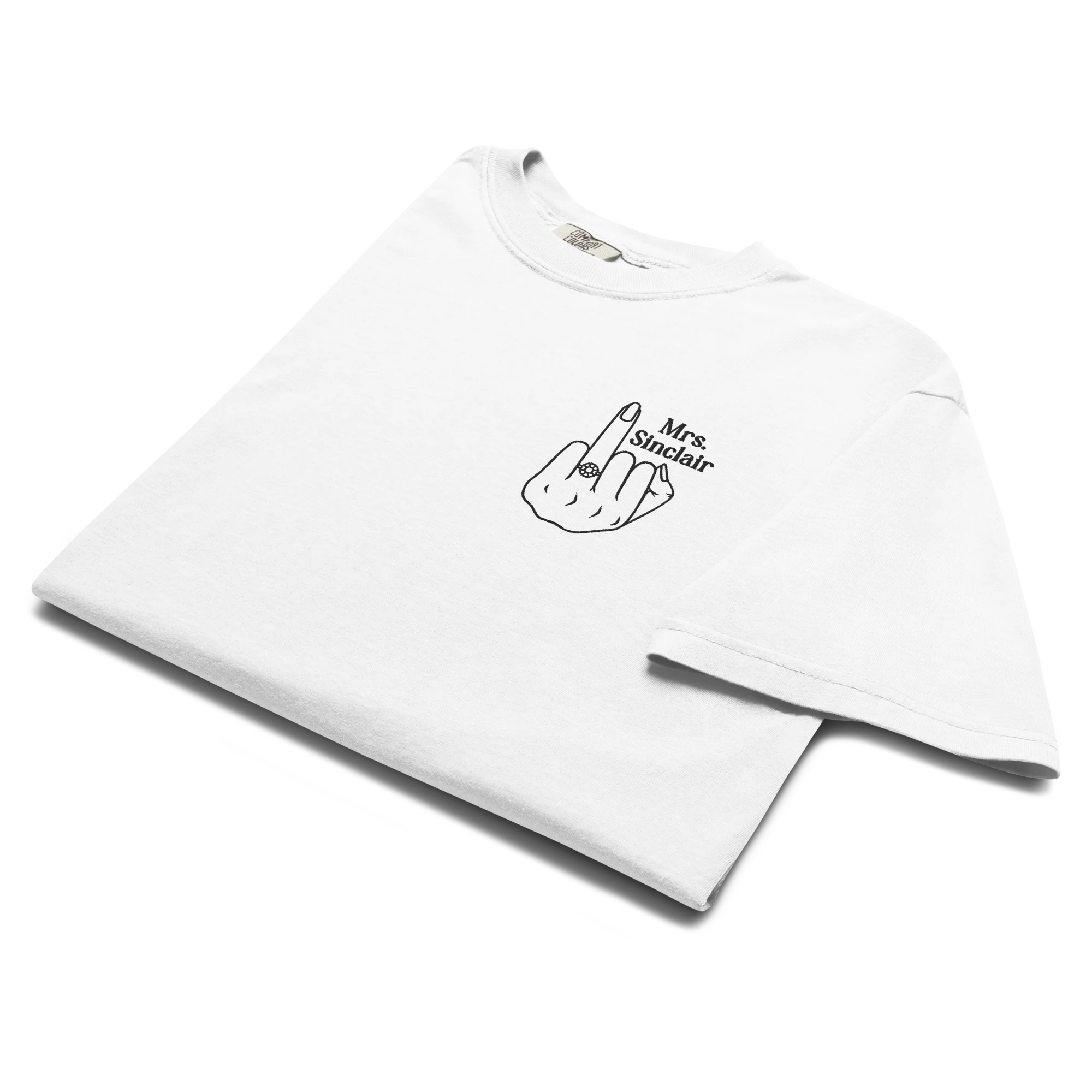 CUSTOM Bride Surname Newlywed Embroidered Classic T-Shirt - Image 3