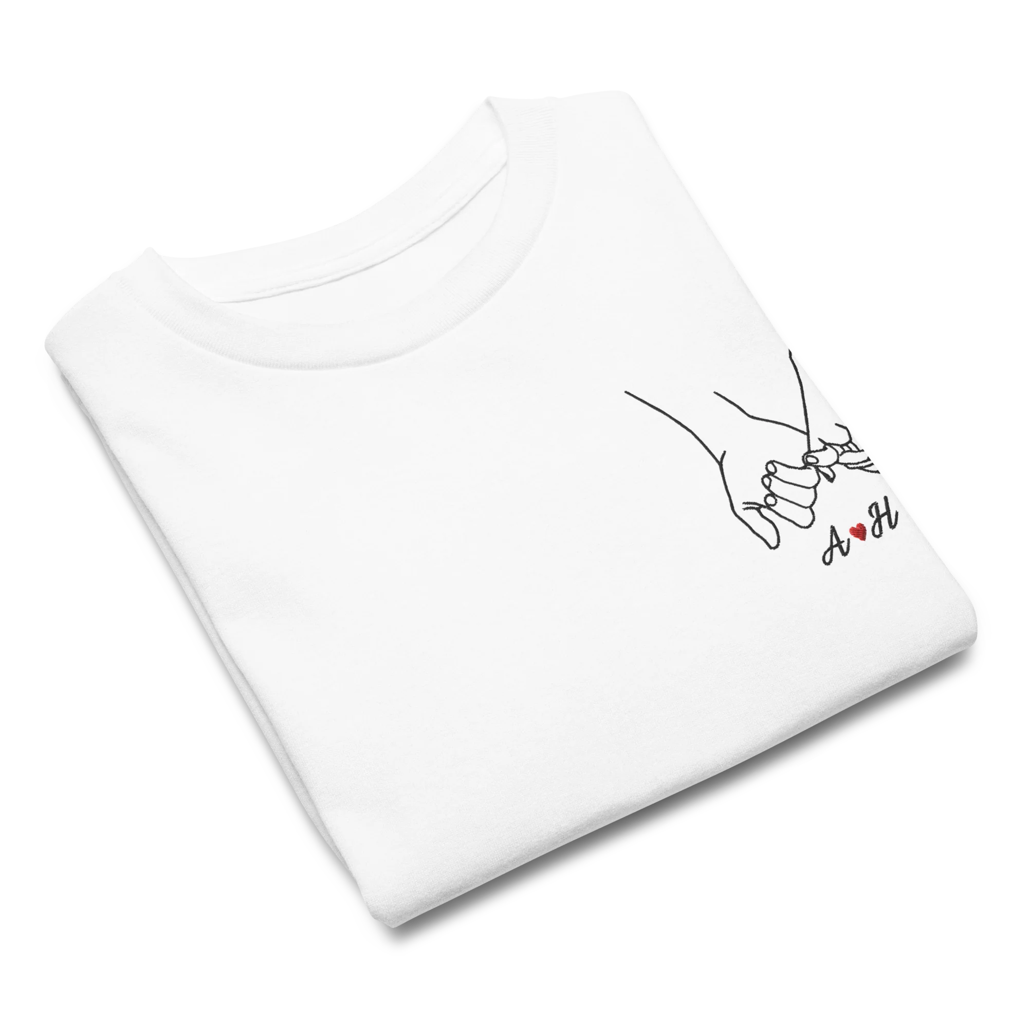CUSTOM Couple Initials Embroidered Baby Tee - Pinky Promise - Image 4