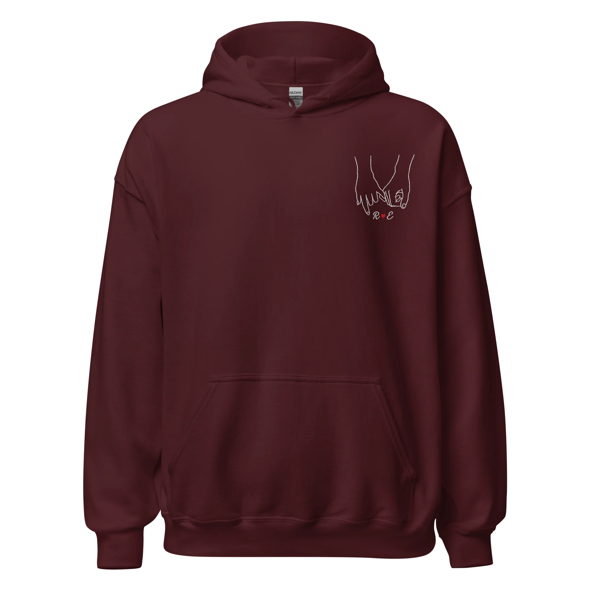 CUSTOM Couple Initials Embroidered Hoodie - Forever Linked - Image 3