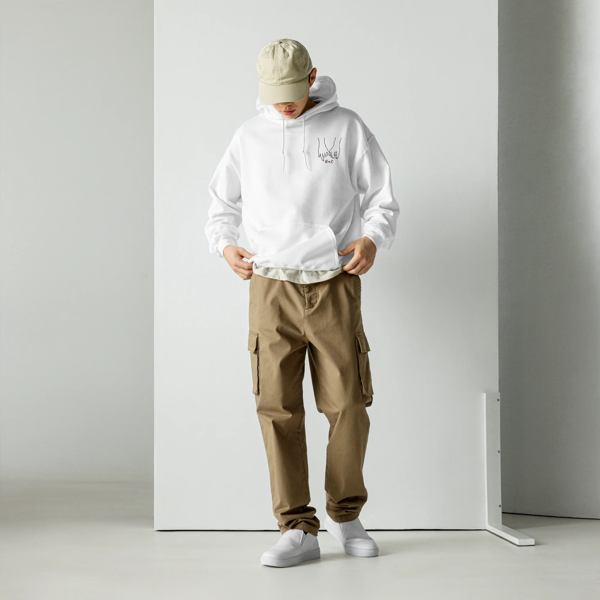 CUSTOM Couple Initials Embroidered Hoodie - Forever Linked - Image 6