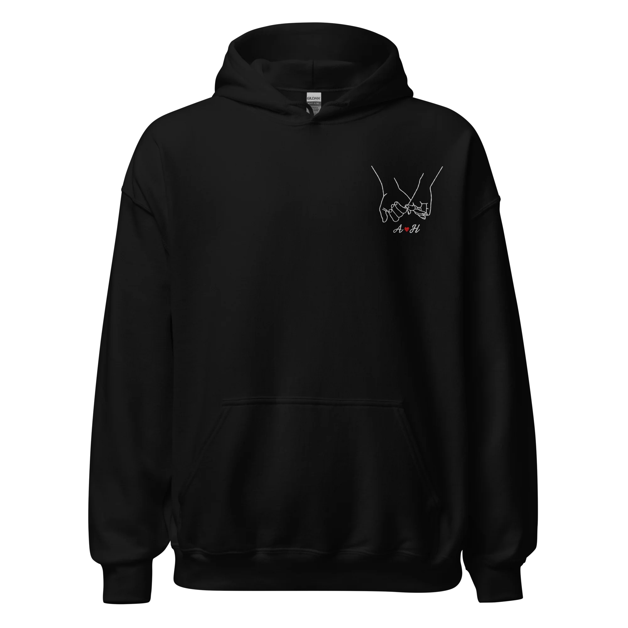 CUSTOM Couple Initials Embroidered Hoodie - Pinky Promise - Image 12