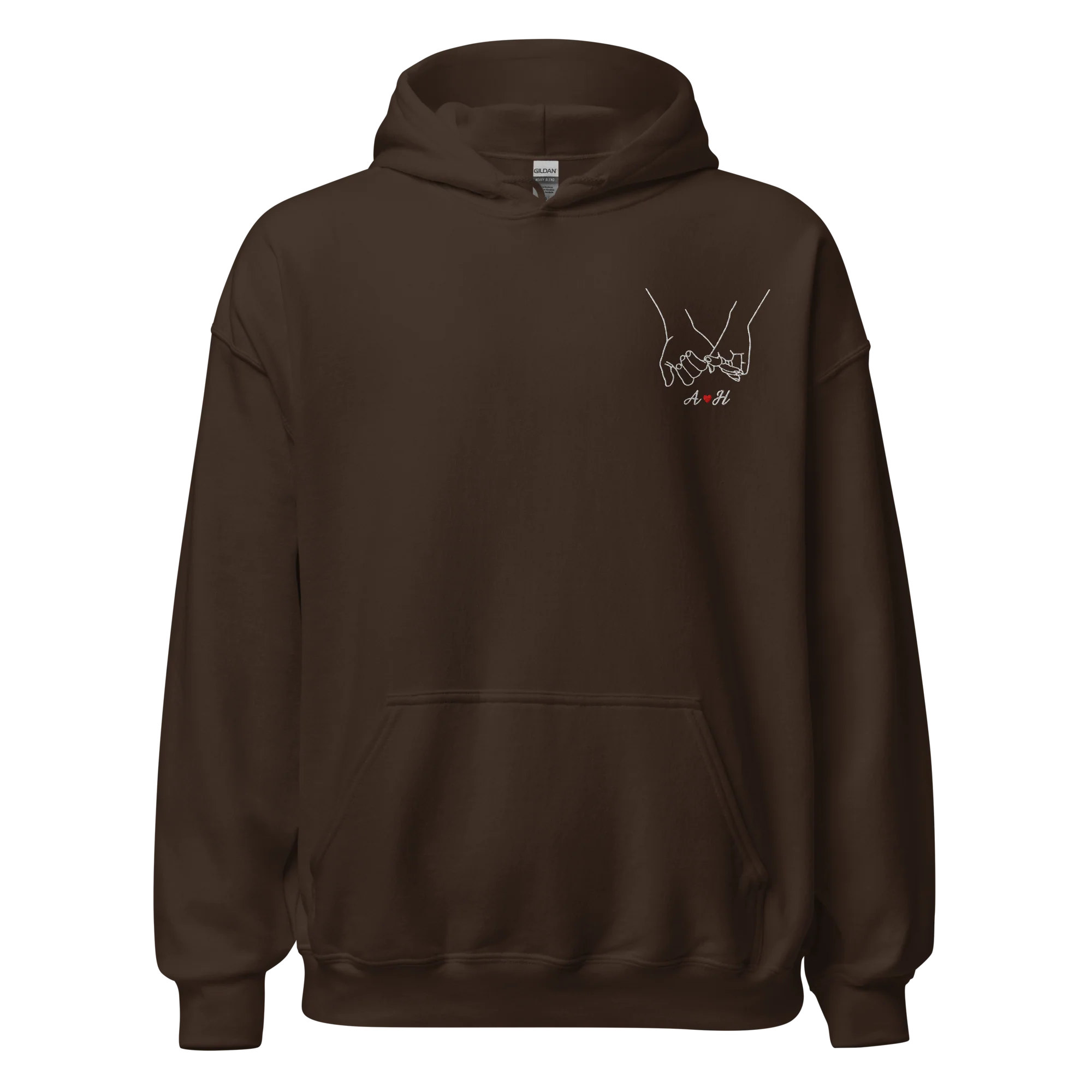 CUSTOM Couple Initials Embroidered Hoodie - Pinky Promise - Image 7