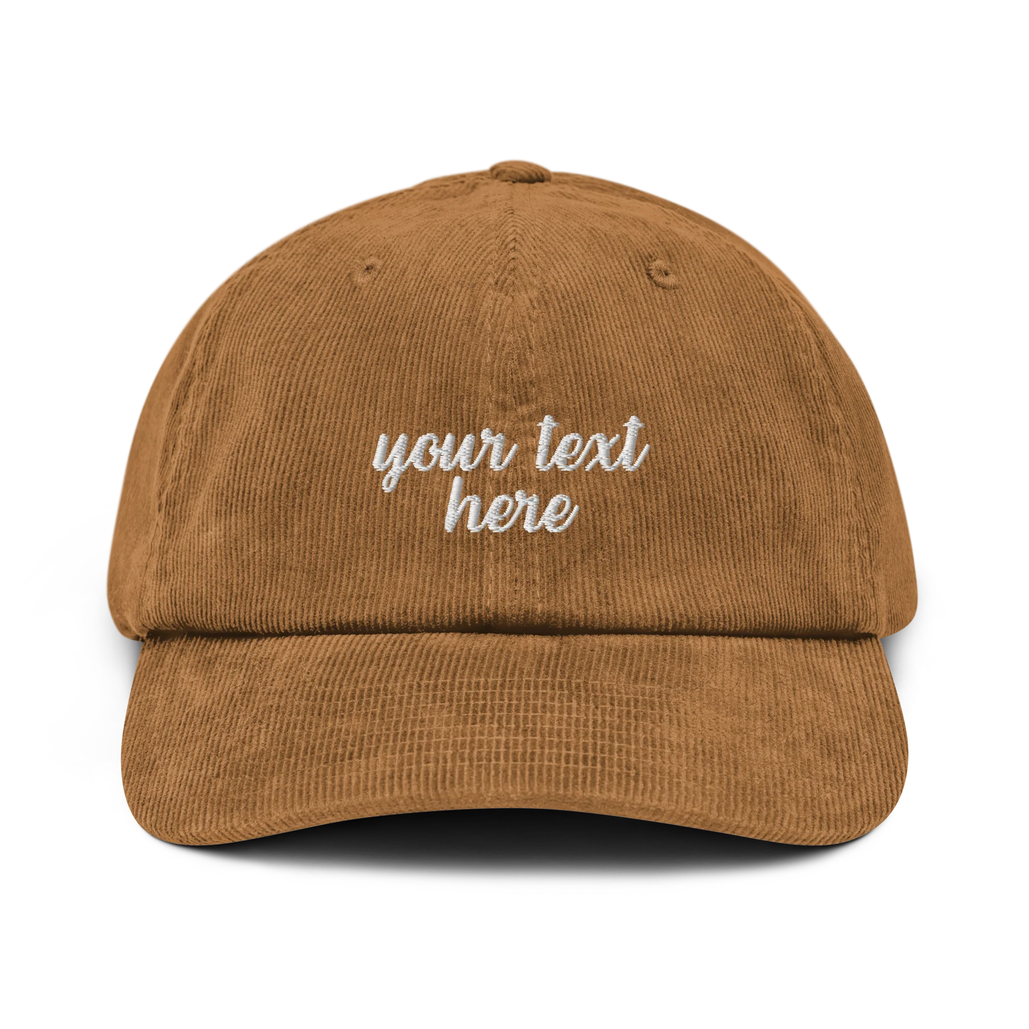 CUSTOM Your Text Cursive Embroidered Corduroy Cap - Image 4