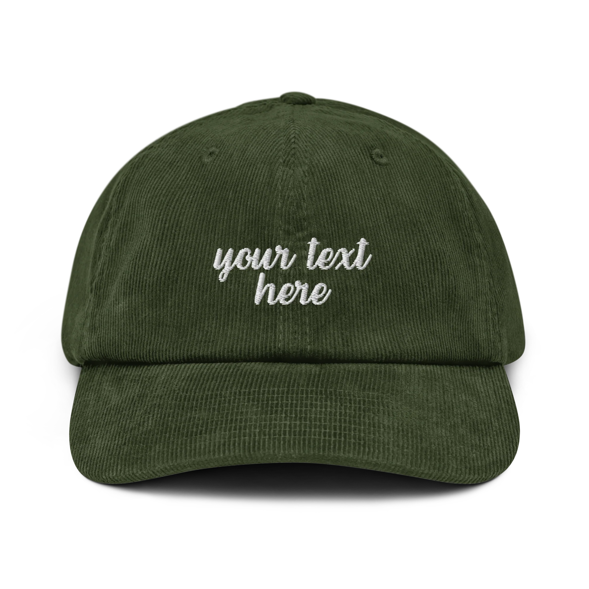 CUSTOM Your Text Cursive Embroidered Corduroy Cap - Image 7