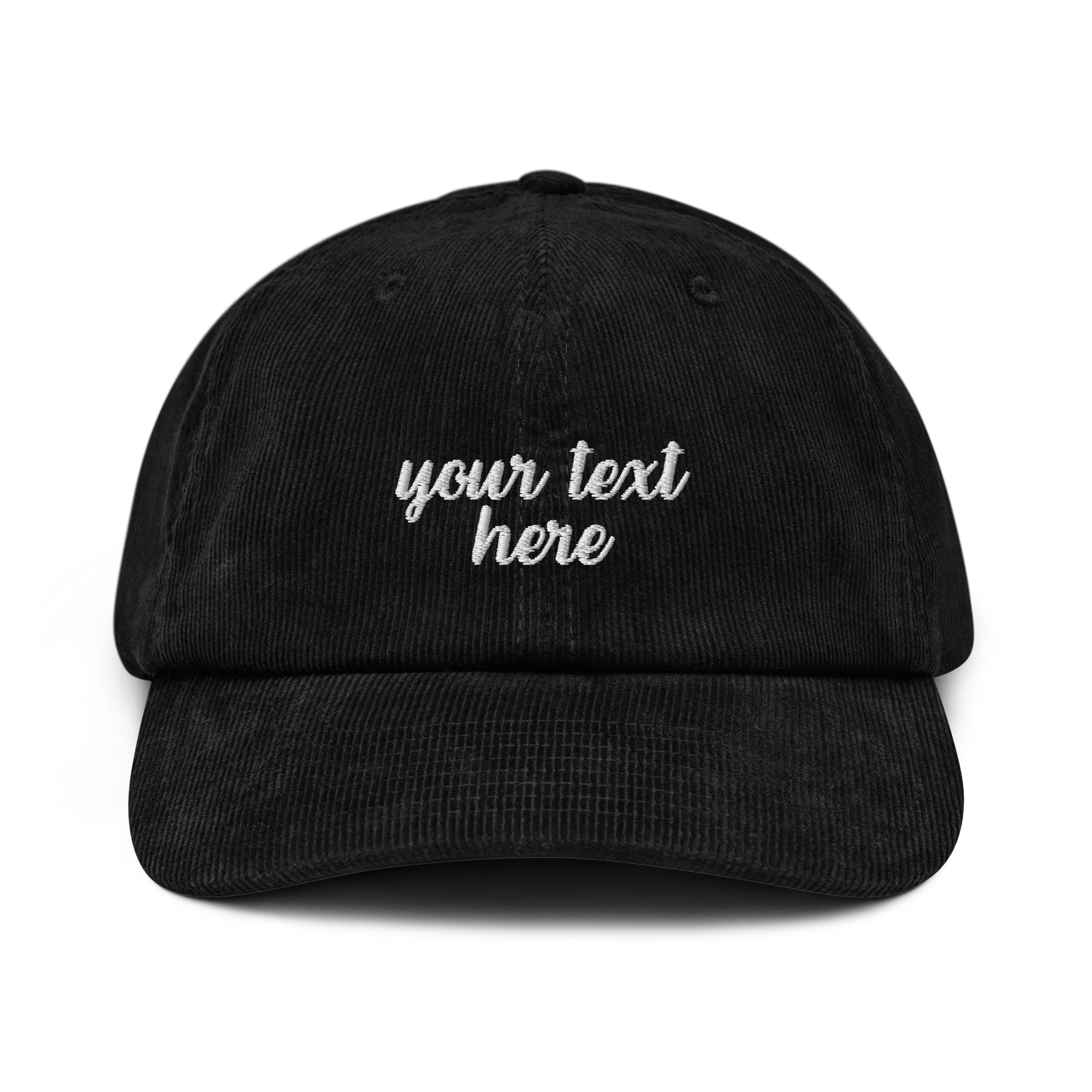 CUSTOM Your Text Cursive Embroidered Corduroy Cap - Image 8