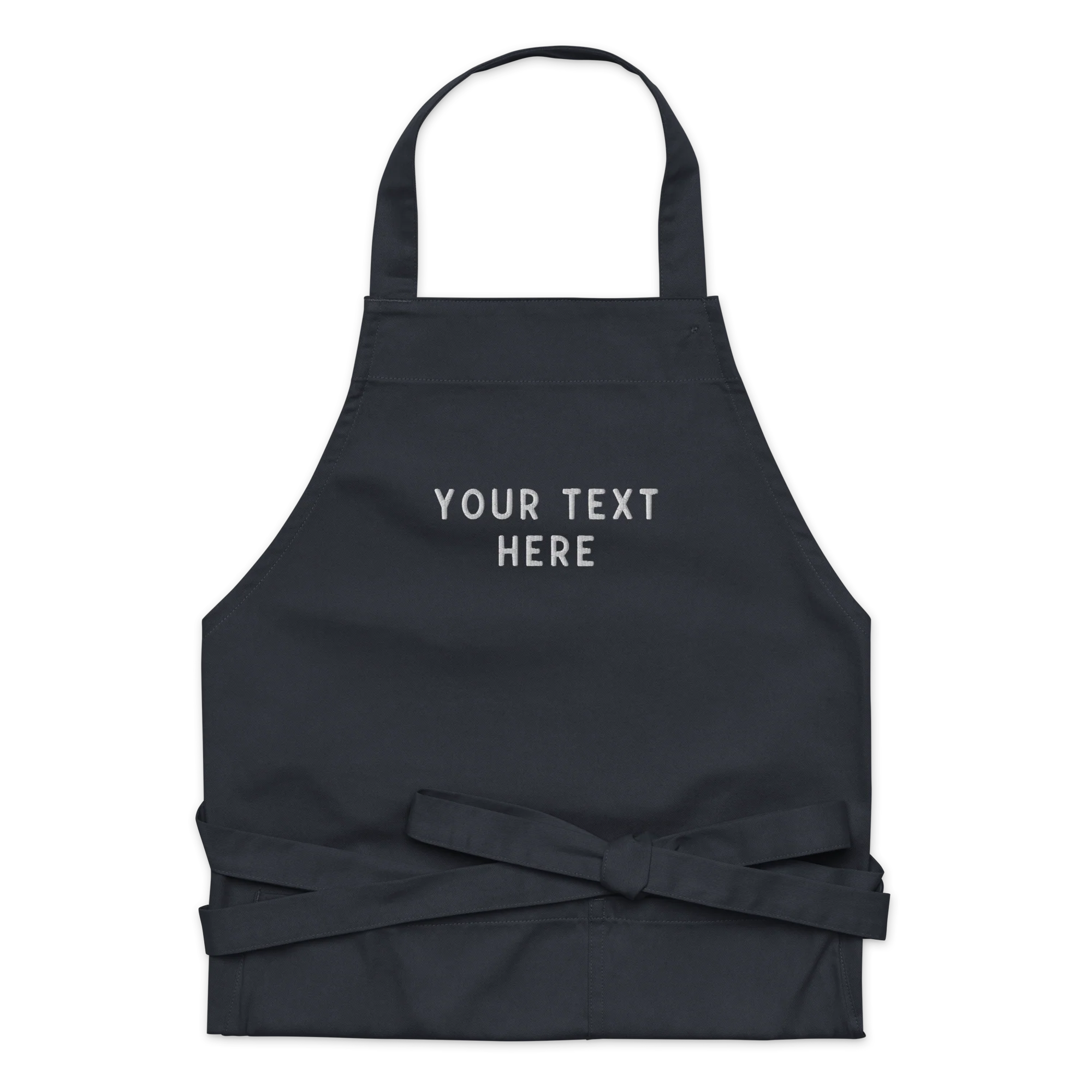 CUSTOM Your Text Embroidered Organic Cotton Apron - Image 12