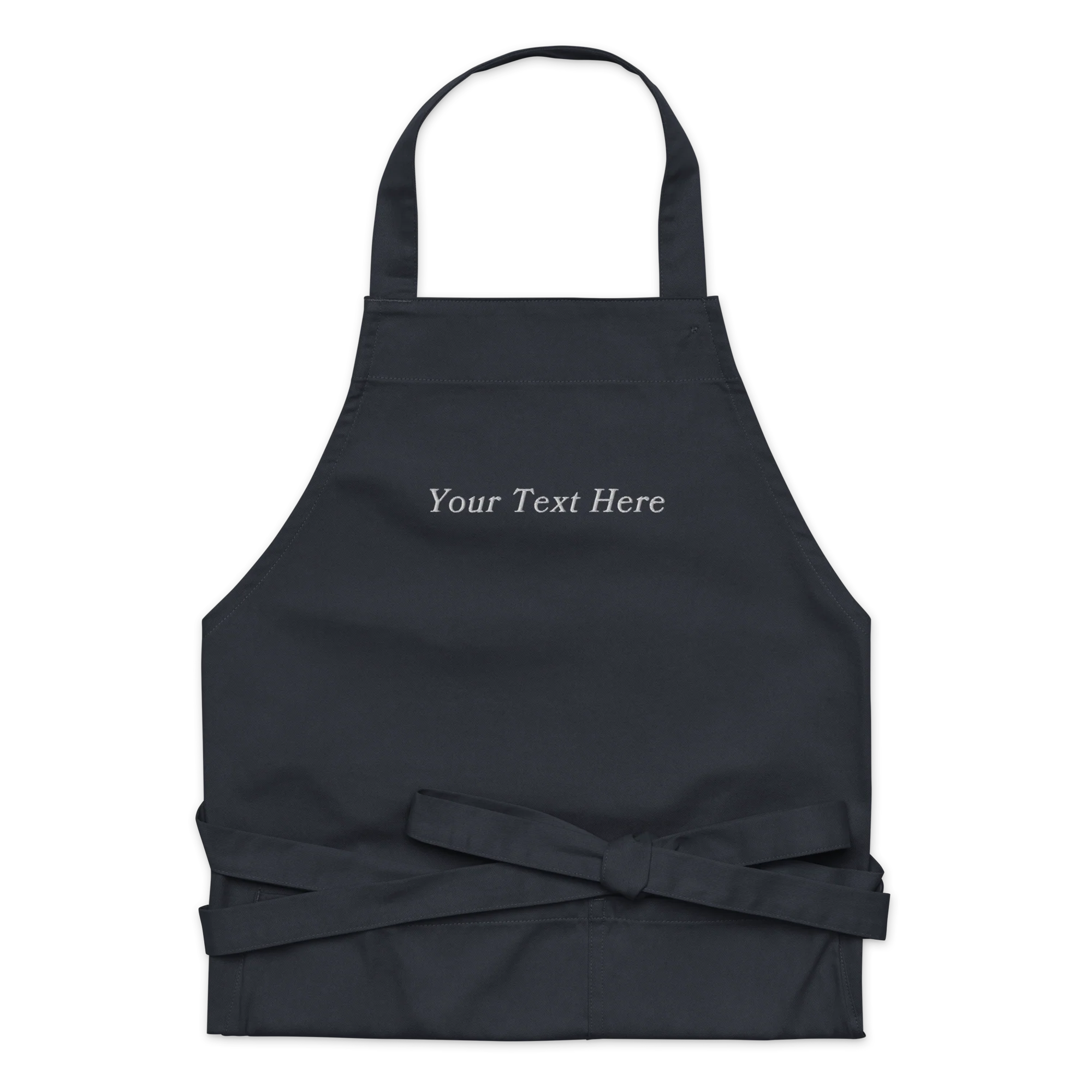 CUSTOM Your Text Serifed Embroidered Organic Cotton Apron - Image 9