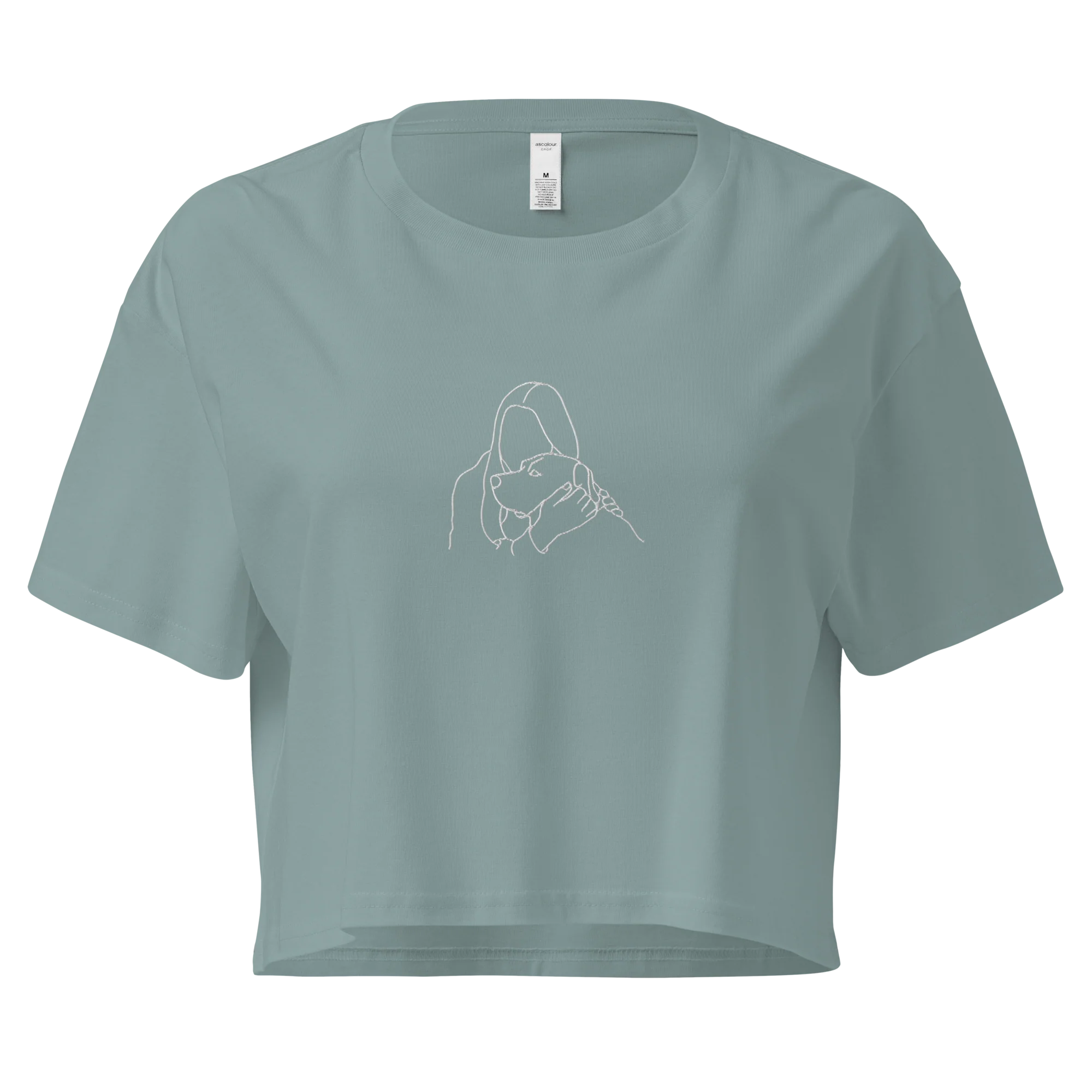 CUSTOM Embroidered Photo Portrait Crop Tee - Image 8