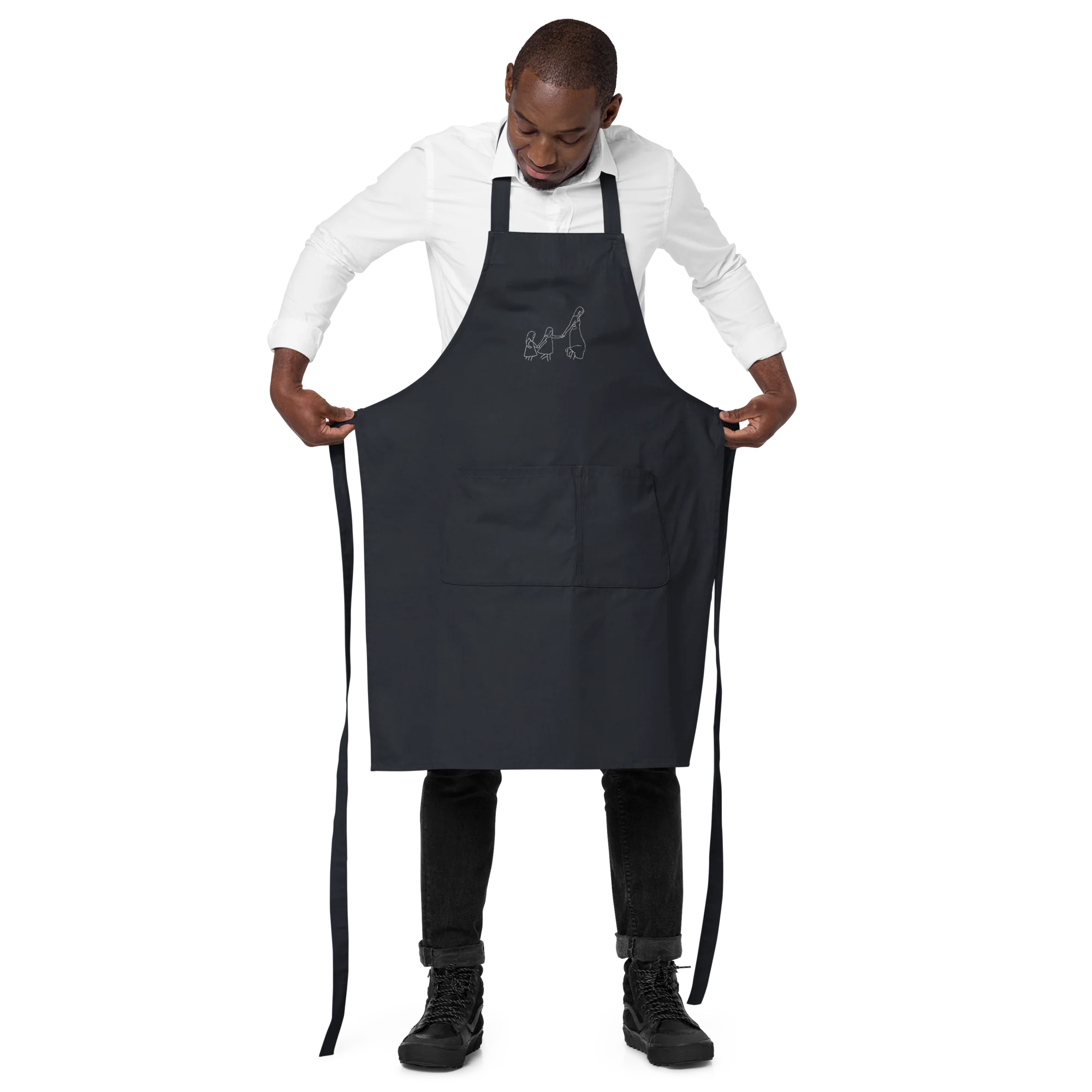 CUSTOM Embroidered Photo Portrait Organic Cotton Apron - Image 9