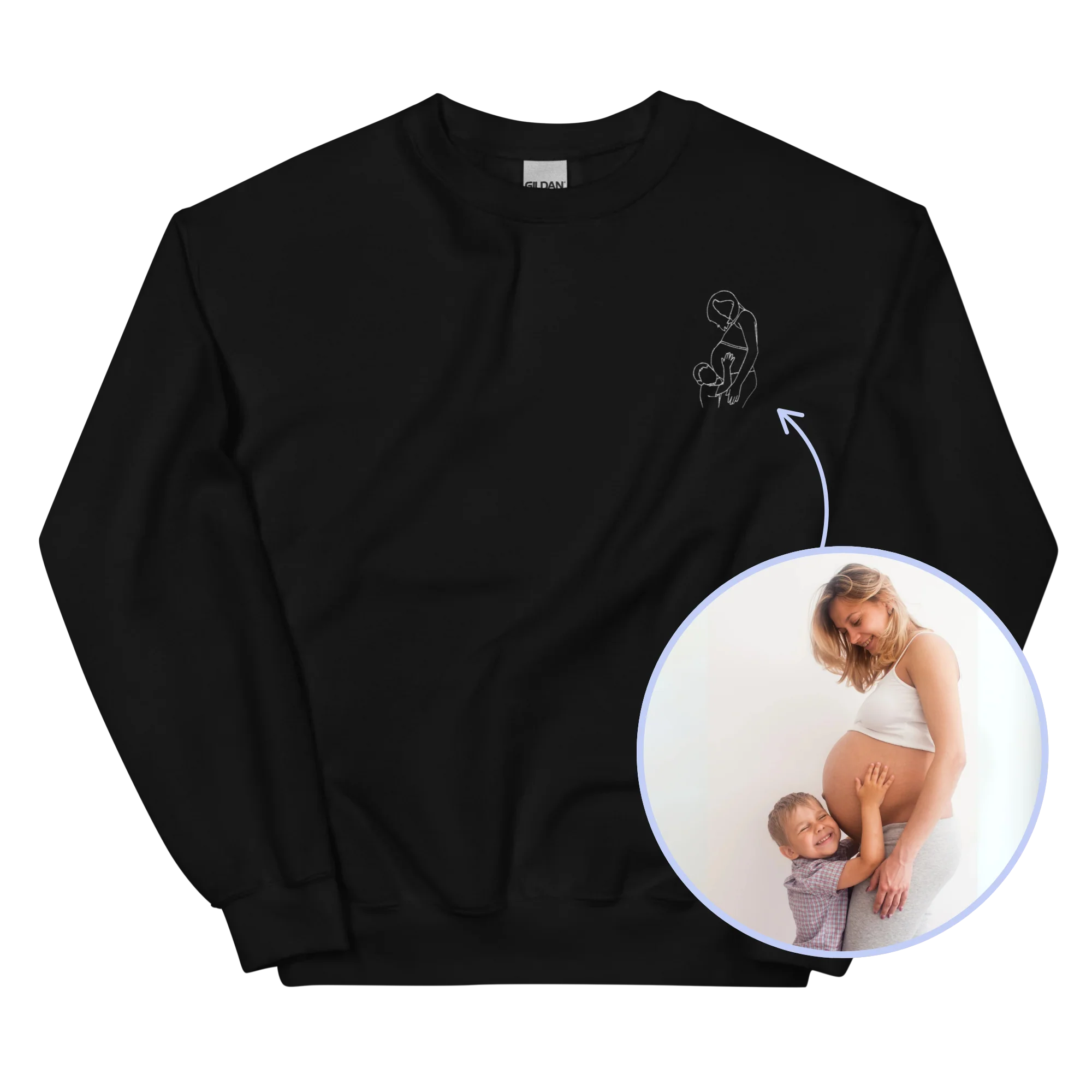 CUSTOM Embroidered Photo Portrait Sweatshirt - Image 6