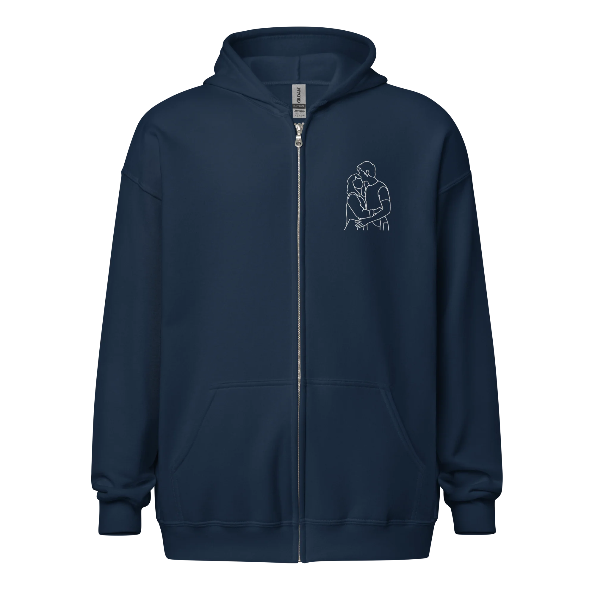CUSTOM Embroidered Photo Portrait Zip-Up Hoodie - Image 10