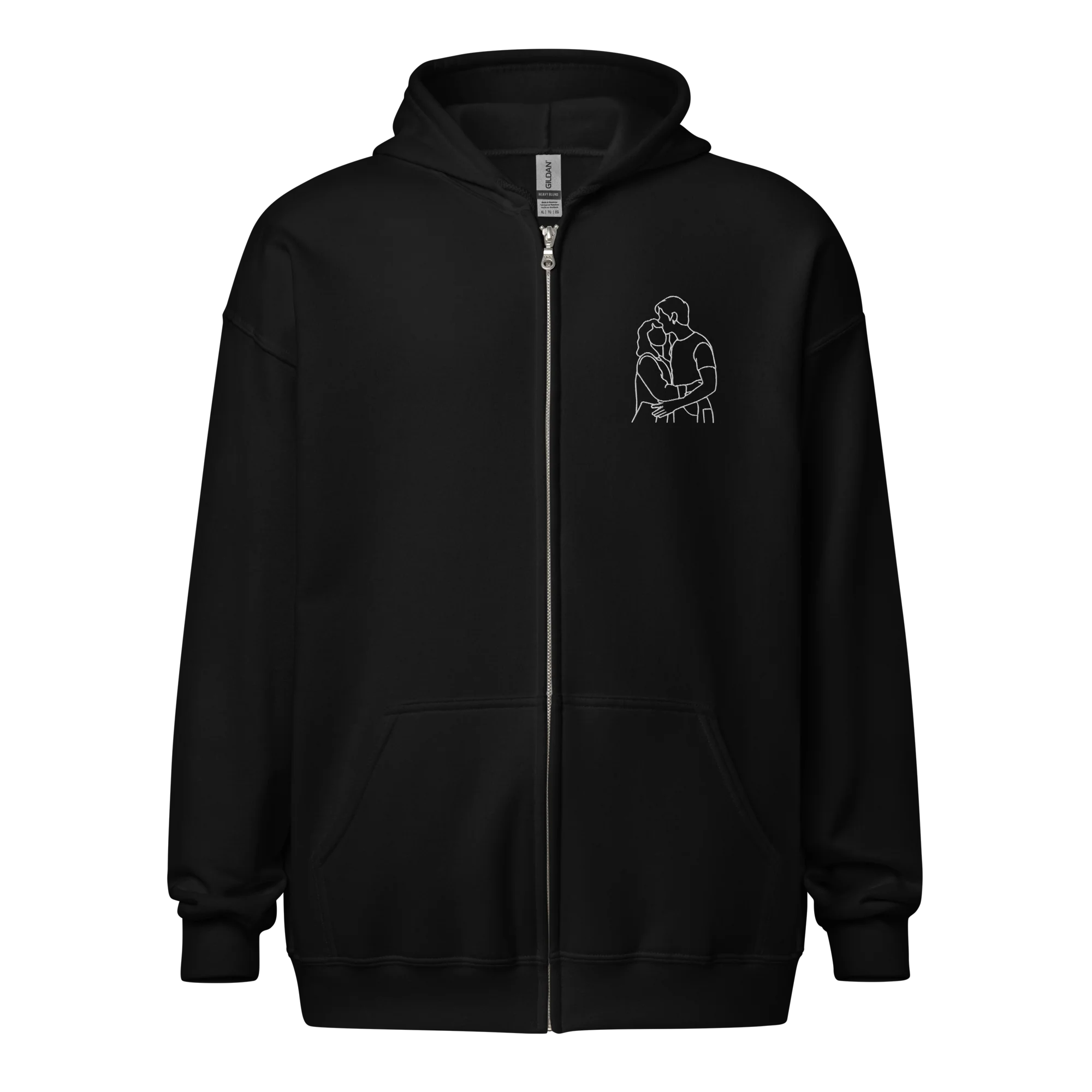 CUSTOM Embroidered Photo Portrait Zip-Up Hoodie - Image 4