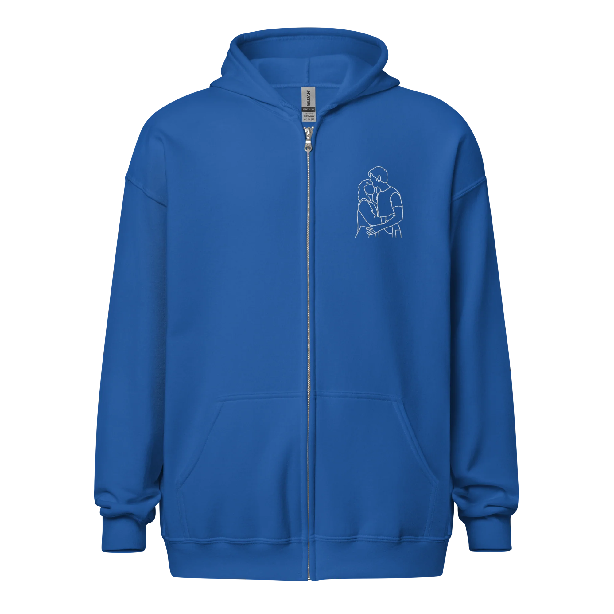 CUSTOM Embroidered Photo Portrait Zip-Up Hoodie - Image 8