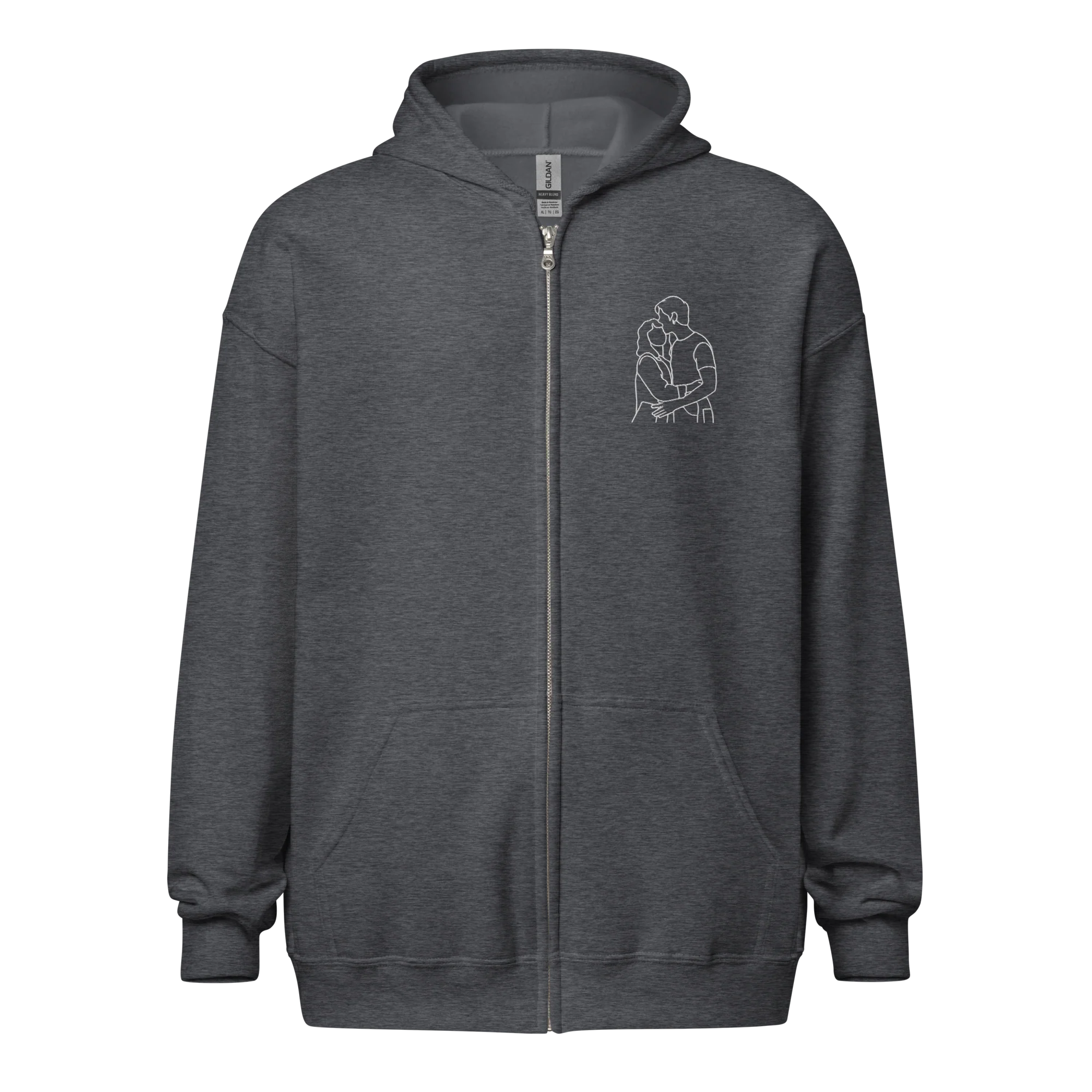 CUSTOM Embroidered Photo Portrait Zip-Up Hoodie - Image 9