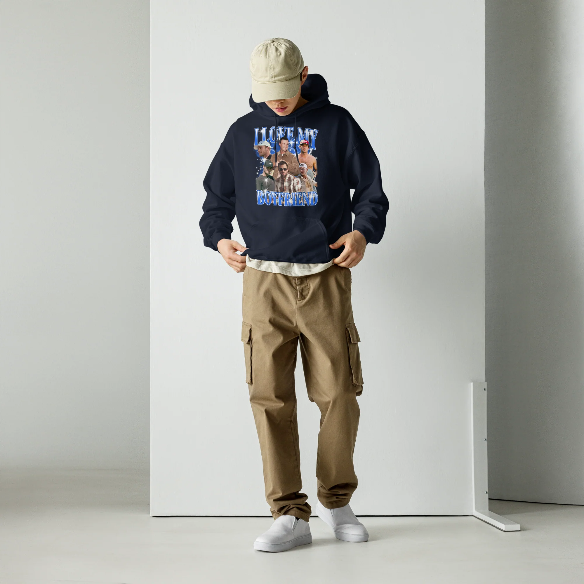 CUSTOM I Love My Boyfriend Photo Bootleg Hoodie - Image 6