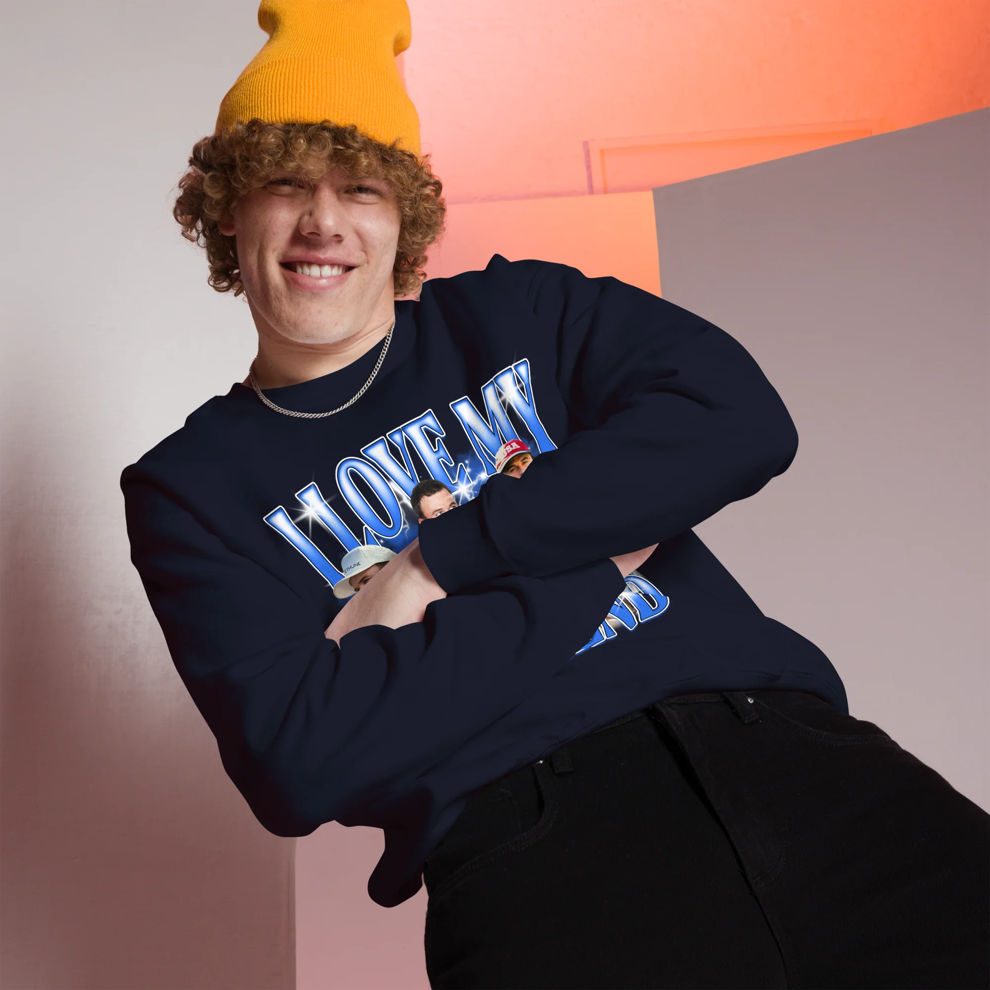 CUSTOM I Love My Boyfriend Photo Bootleg Sweatshirt - Image 6