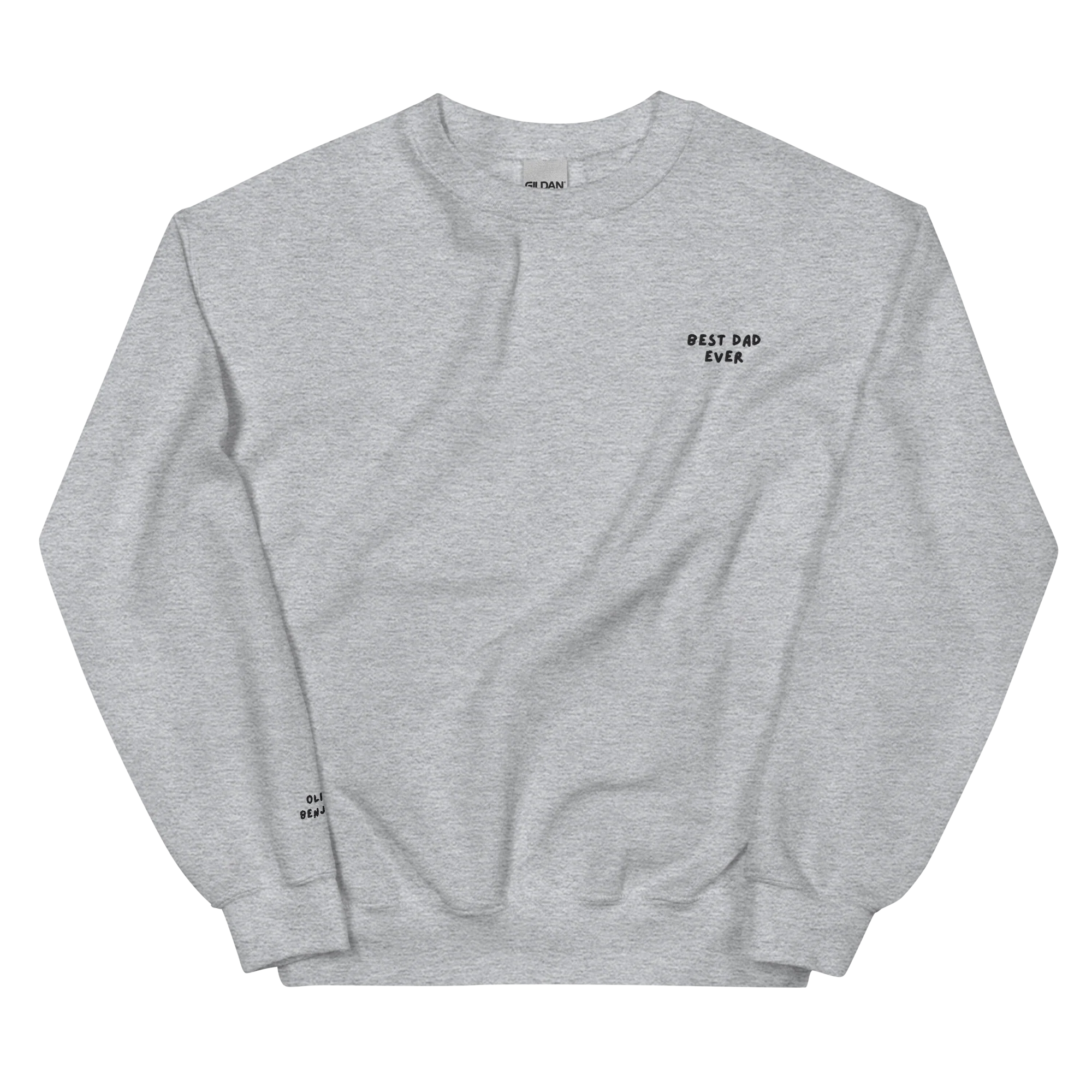 CUSTOM Kids' Names Best Dad Ever Embroidered Sweatshirt - Image 4