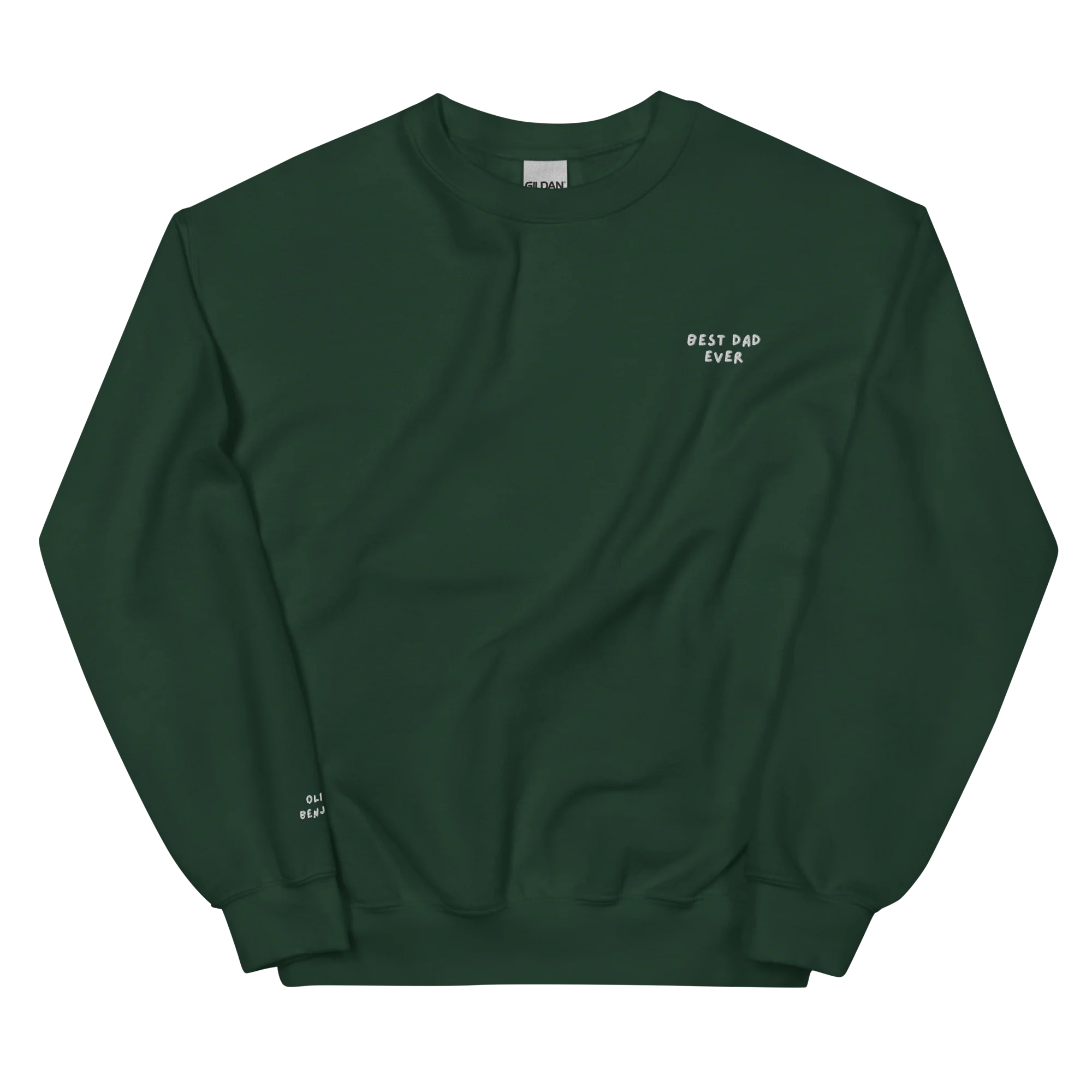 CUSTOM Kids' Names Best Dad Ever Embroidered Sweatshirt - Image 9