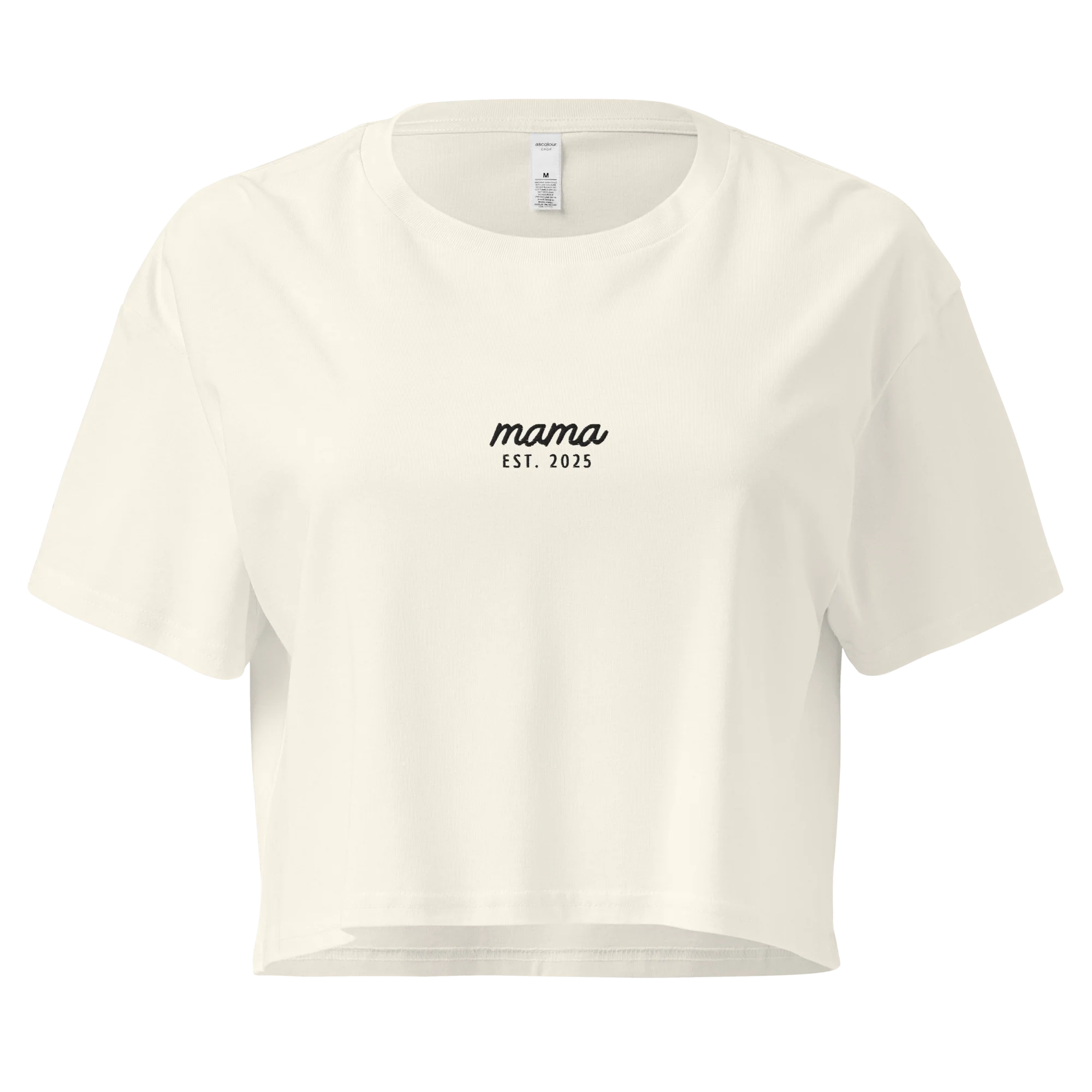 CUSTOM Mama Year Embroidered Crop Tee - Image 4