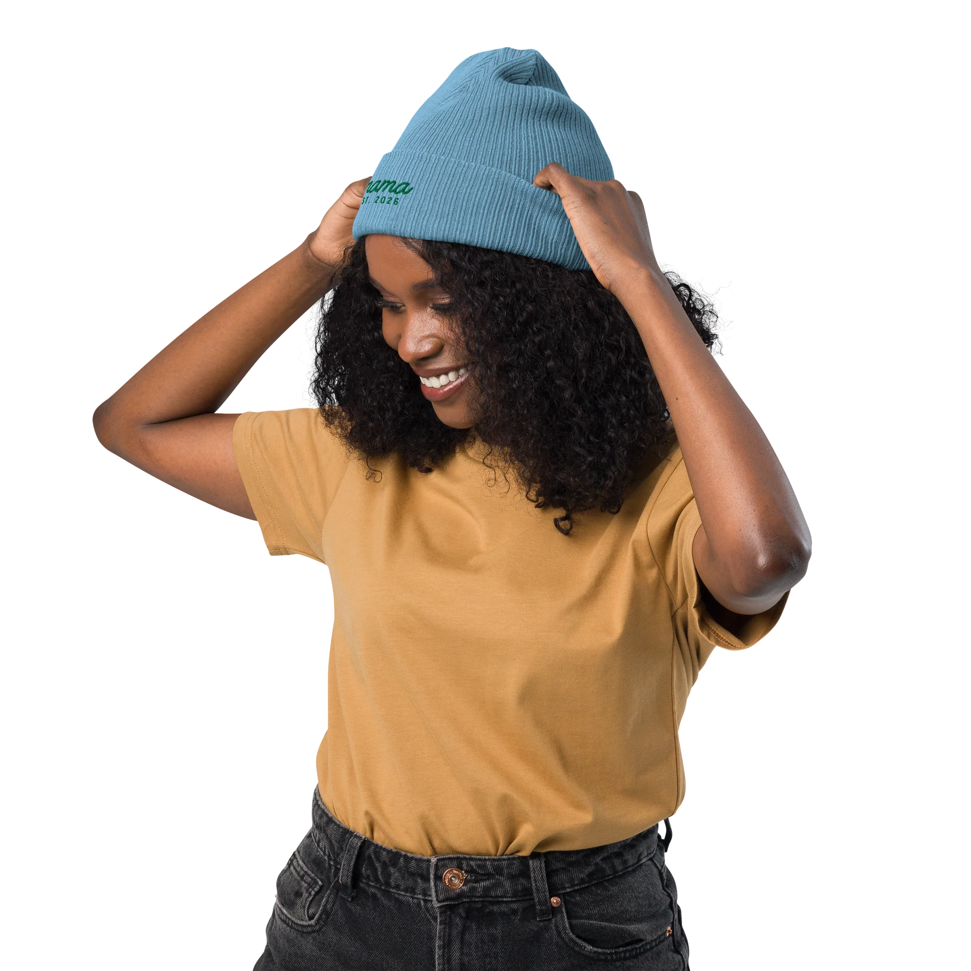 CUSTOM Mama Year Embroidered Organic Ribbed Beanie - Image 9