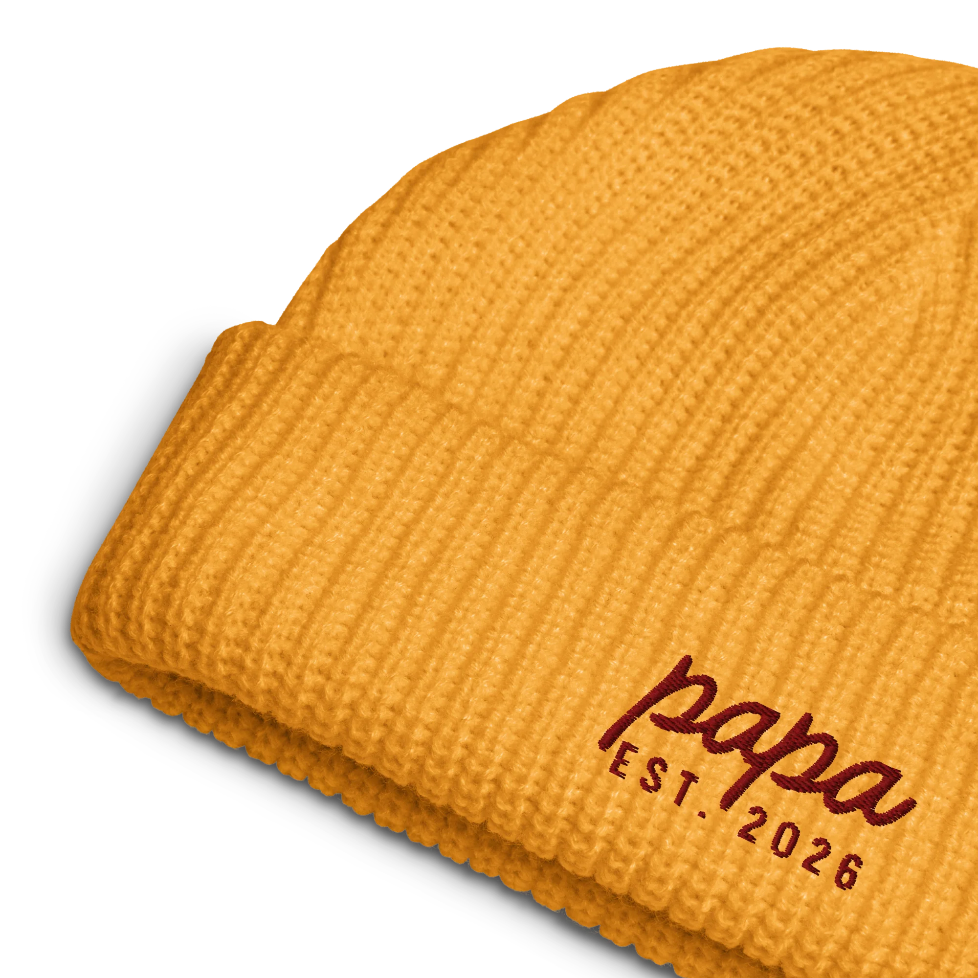 CUSTOM Papa Year Embroidered Cable Beanie - Image 5