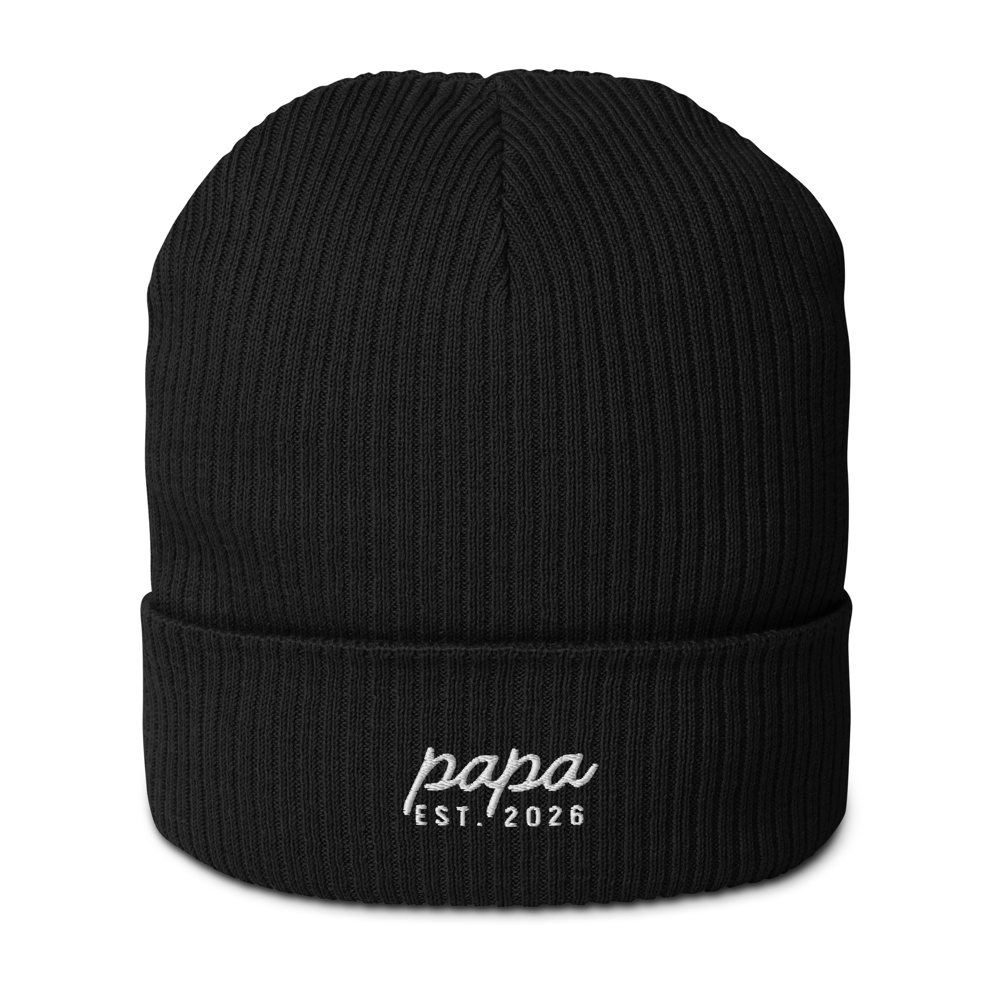 CUSTOM Papa Year Embroidered Organic Ribbed Beanie - Image 10