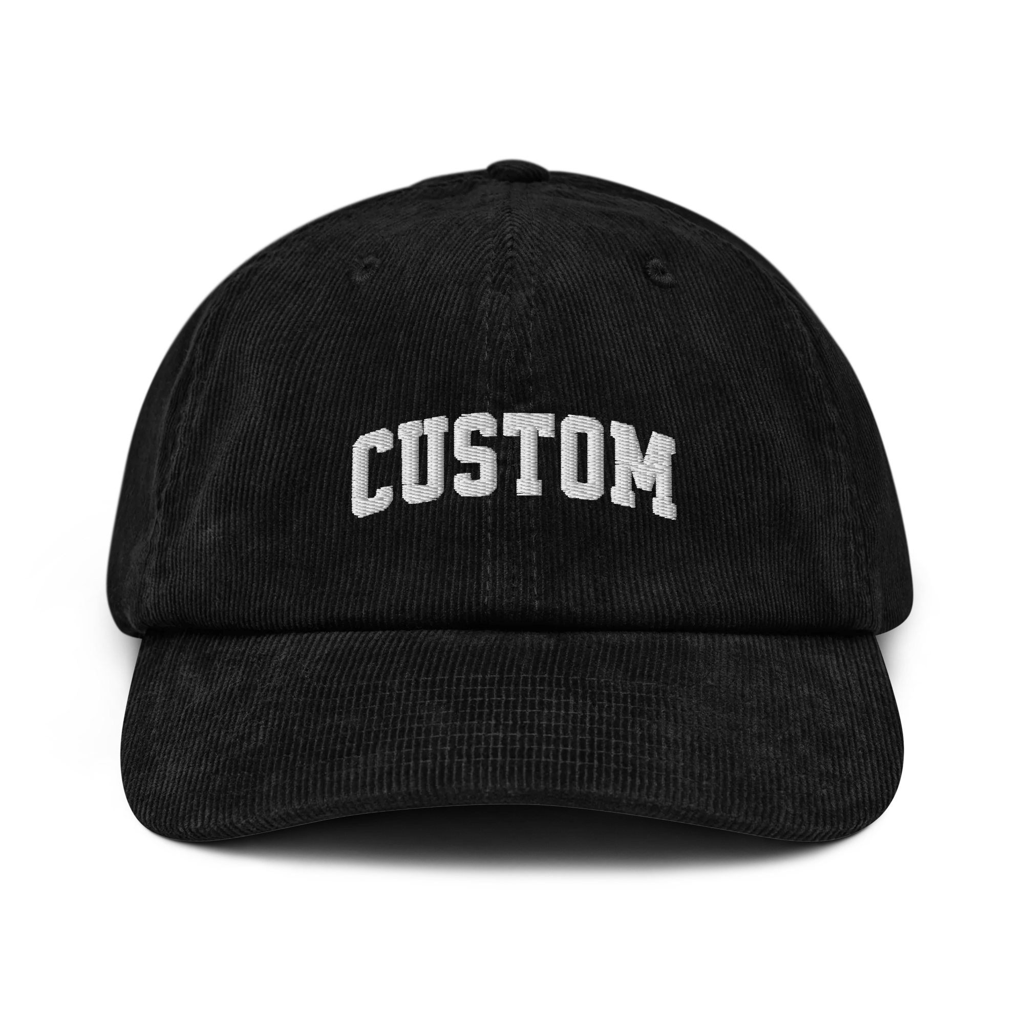CUSTOM Your Text Varsity Embroidered Corduroy Cap - Image 3