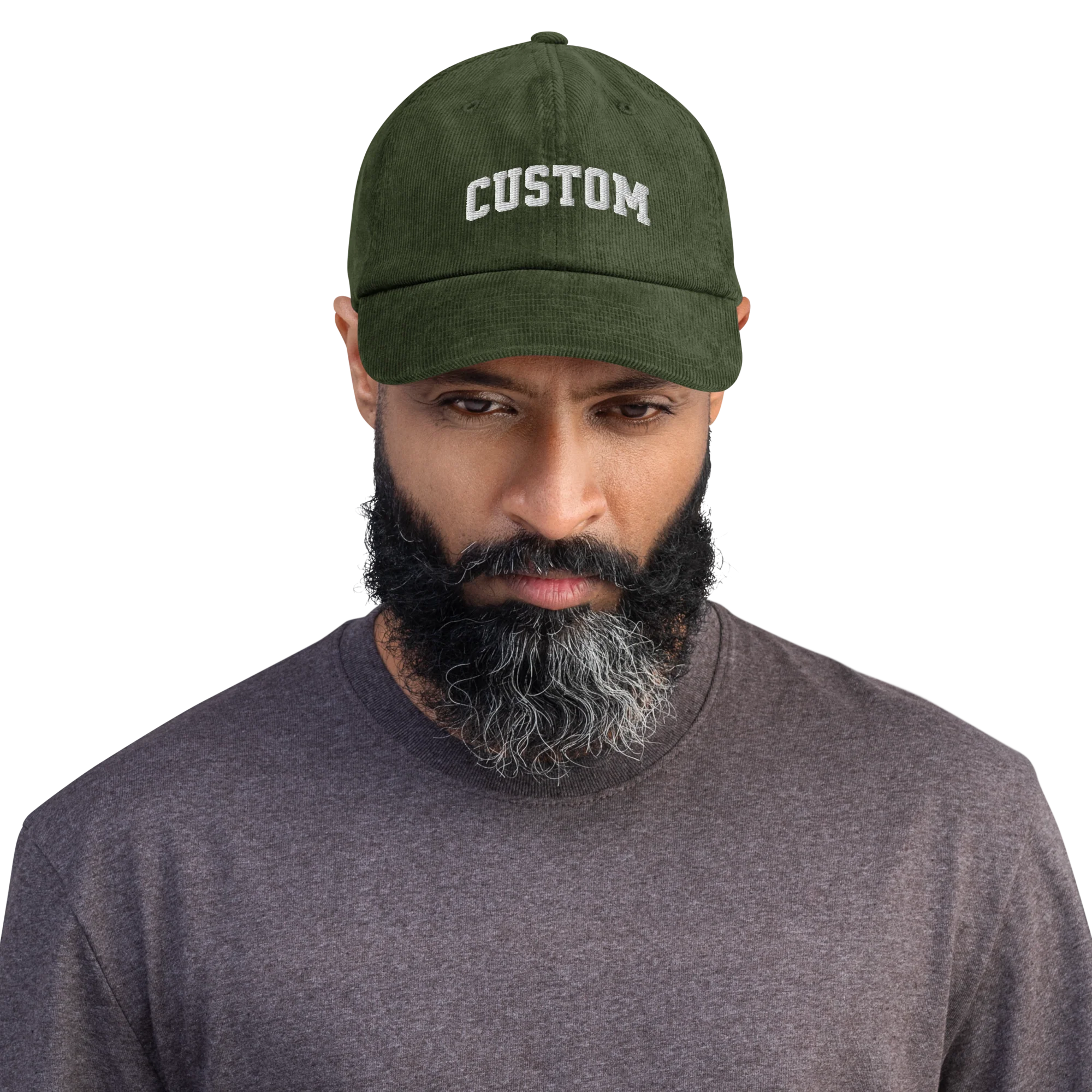 CUSTOM Your Text Varsity Embroidered Corduroy Cap - Image 5