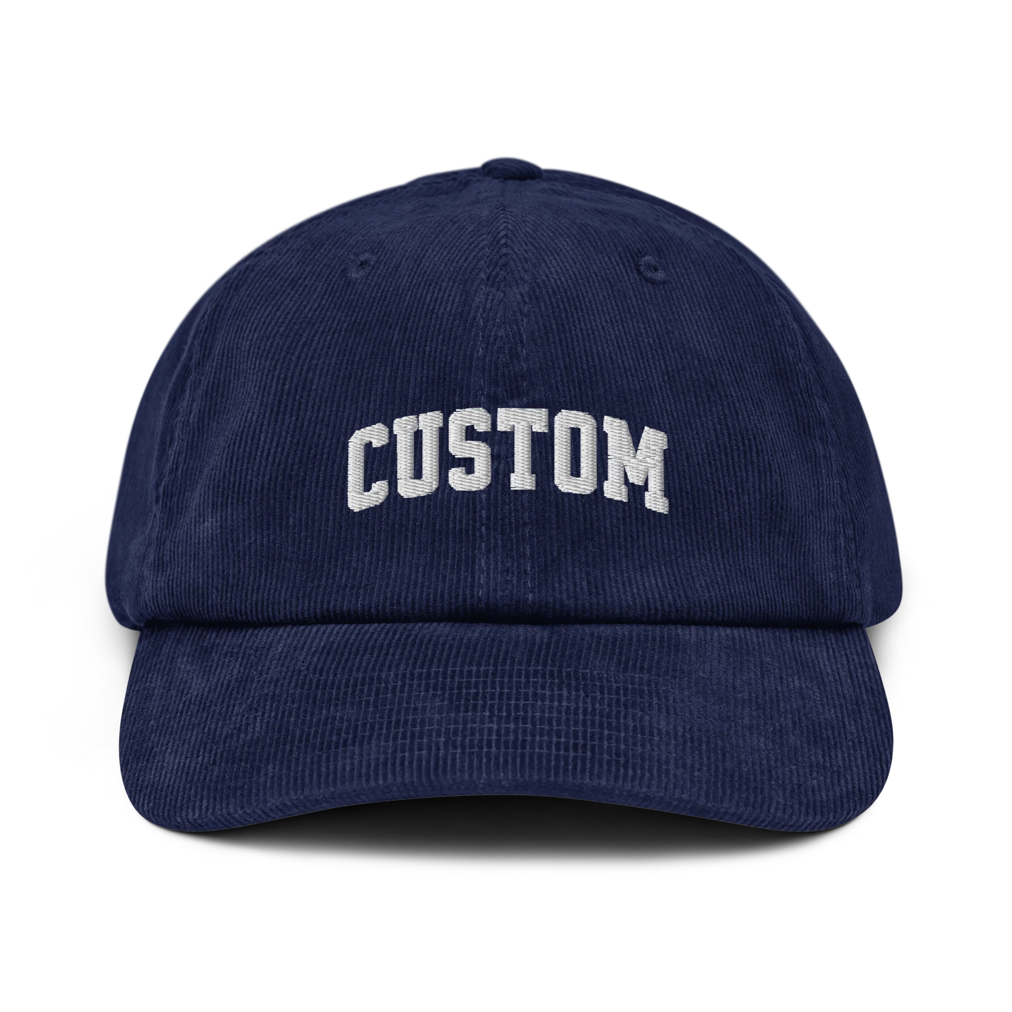 CUSTOM Your Text Varsity Embroidered Corduroy Cap - Image 7