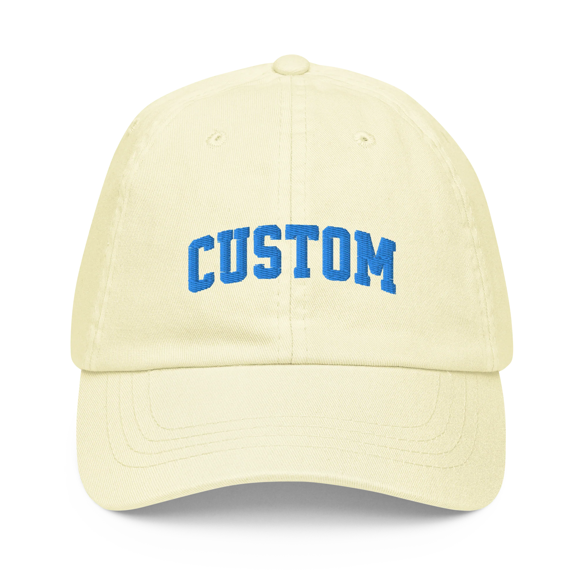 CUSTOM Your Text Varsity Embroidered Pastel Baseball Cap - Image 8