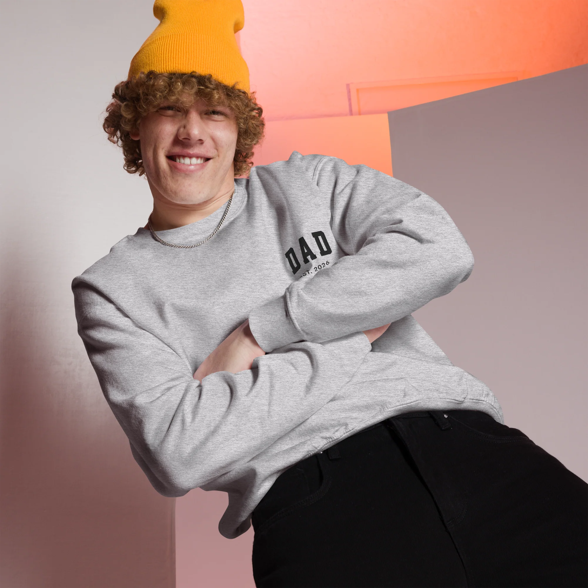 CUSTOM YEAR Dad Father Embroidered Sweatshirt - Image 7