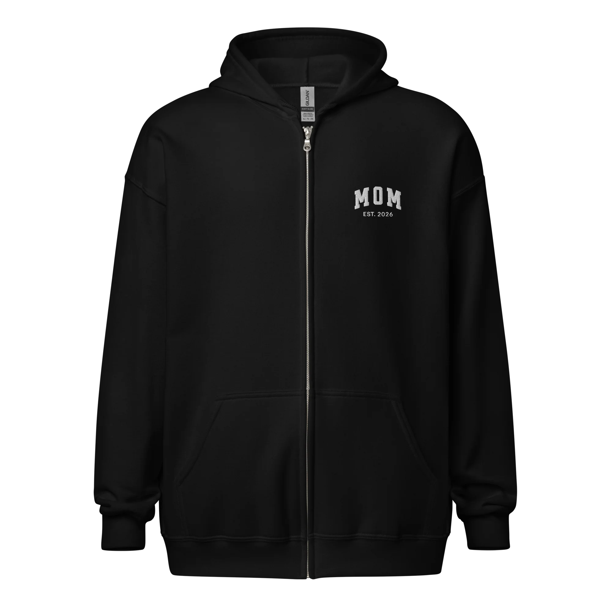 CUSTOM YEAR Mom To Be Embroidered Zip-Up Hoodie - Image 3