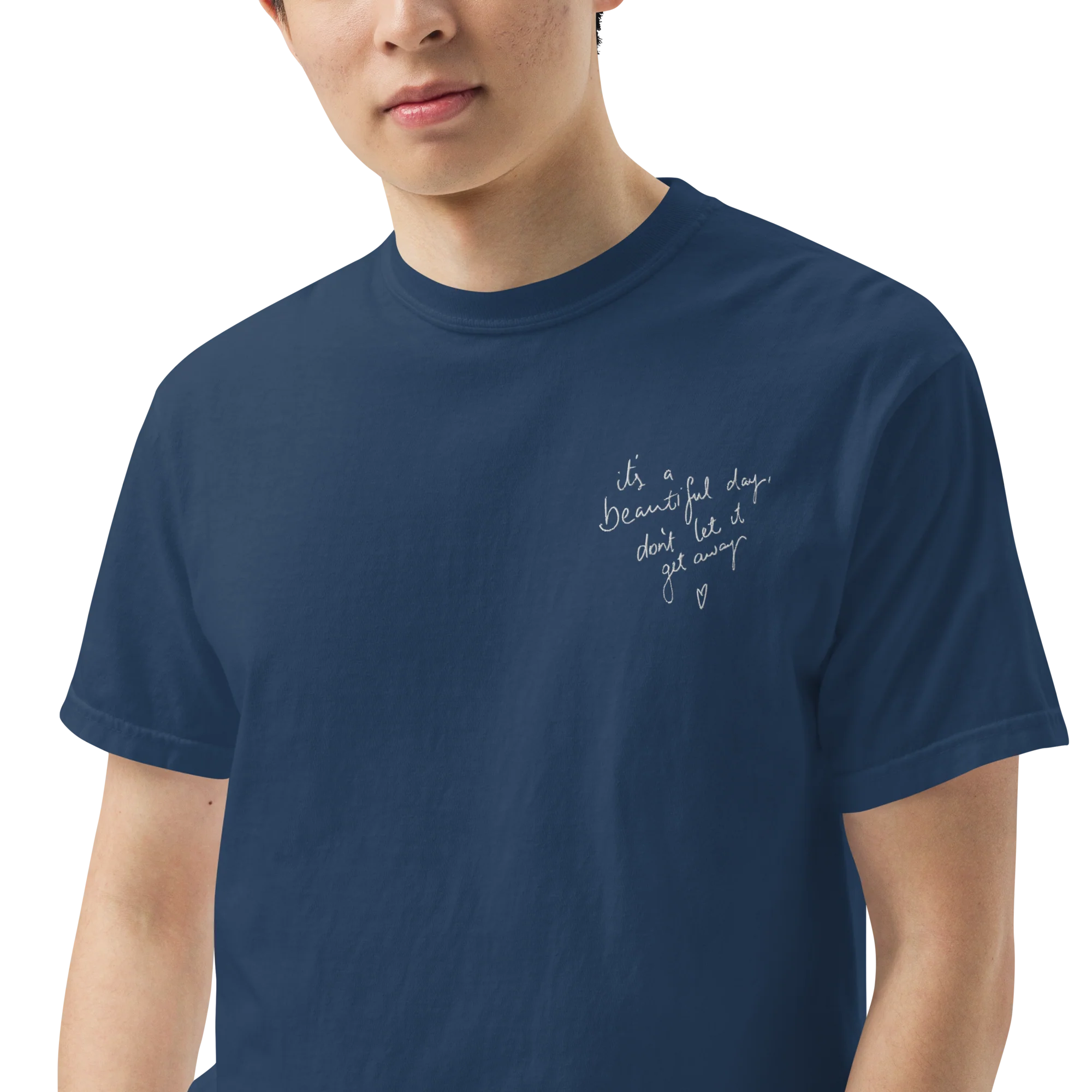 CUSTOM Your Handwriting Note Embroidered Classic T-Shirt - Image 2