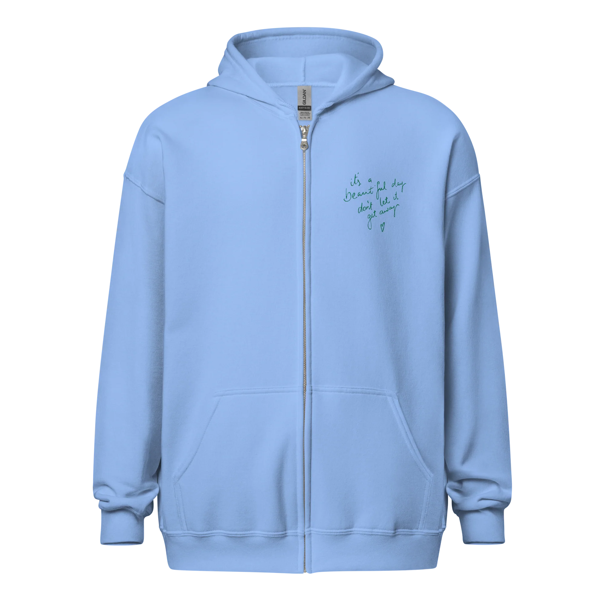 CUSTOM Your Handwriting Note Embroidered Zip-Up Hoodie - Image 4