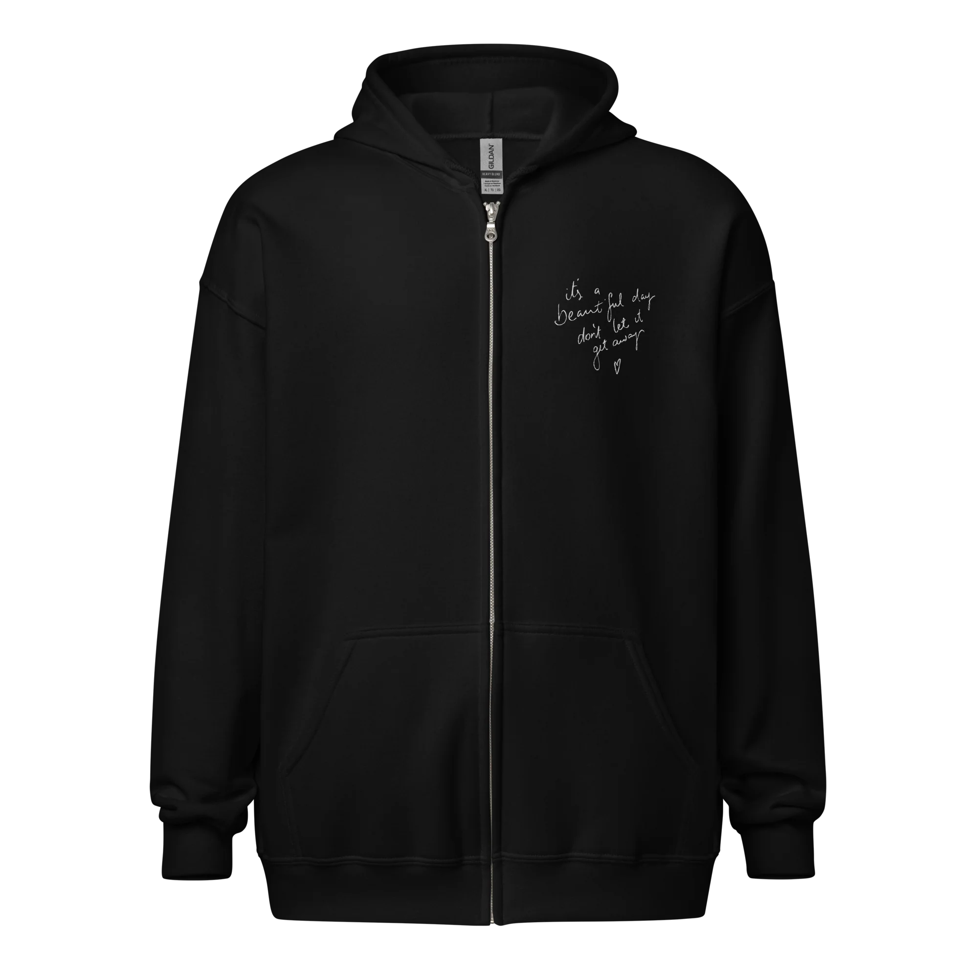 CUSTOM Your Handwriting Note Embroidered Zip-Up Hoodie - Image 8