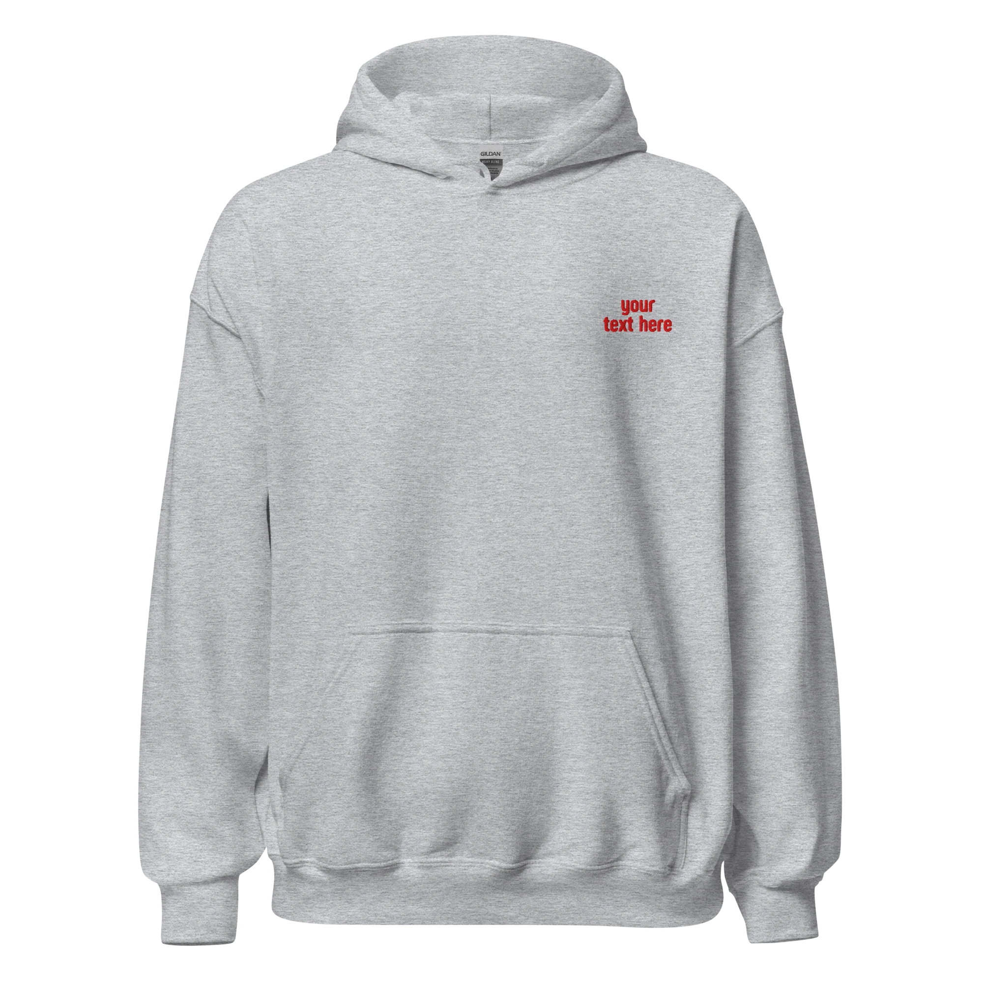 CUSTOM Your Red Text Embroidered Hoodie - Image 10