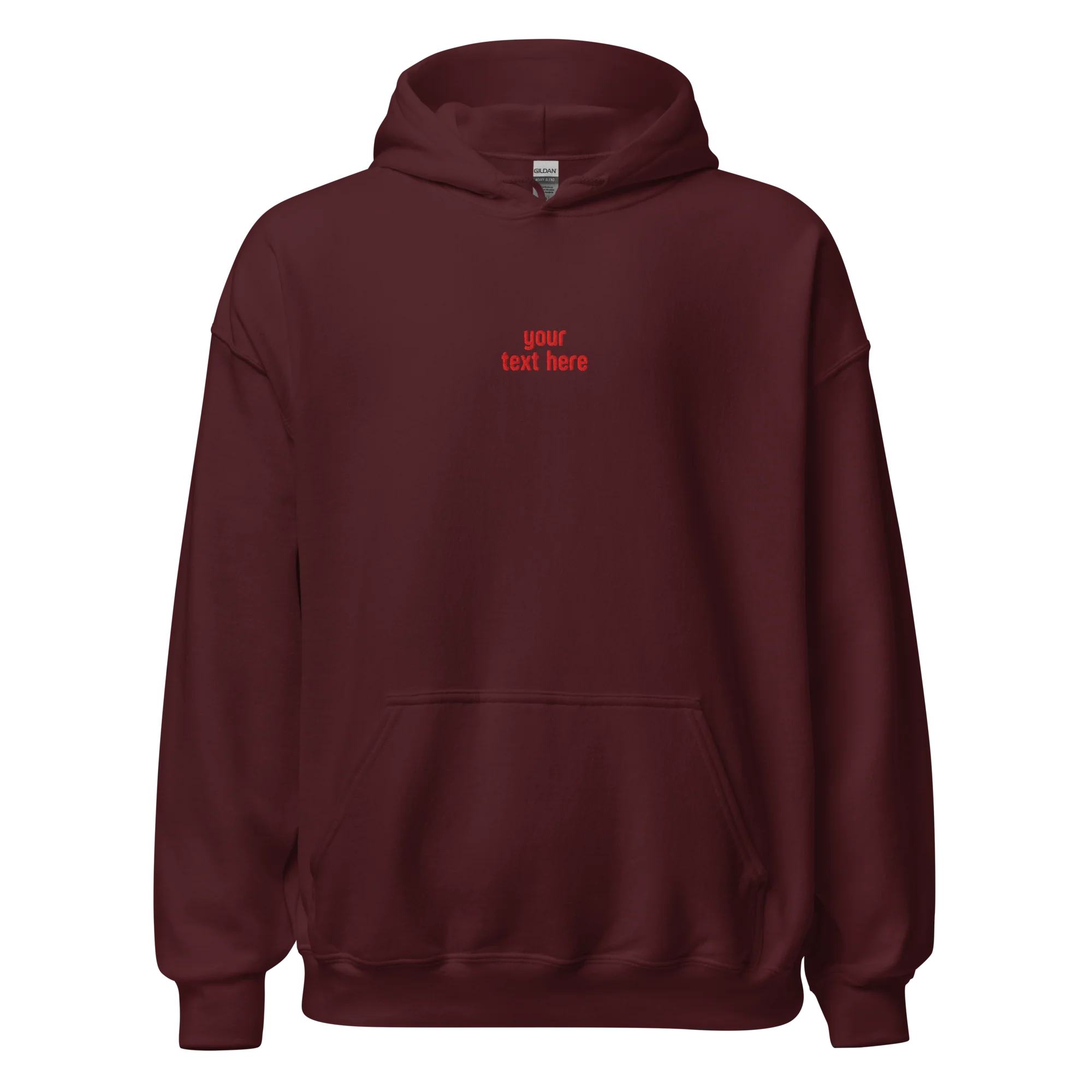 CUSTOM Your Red Text Embroidered Hoodie - Image 12