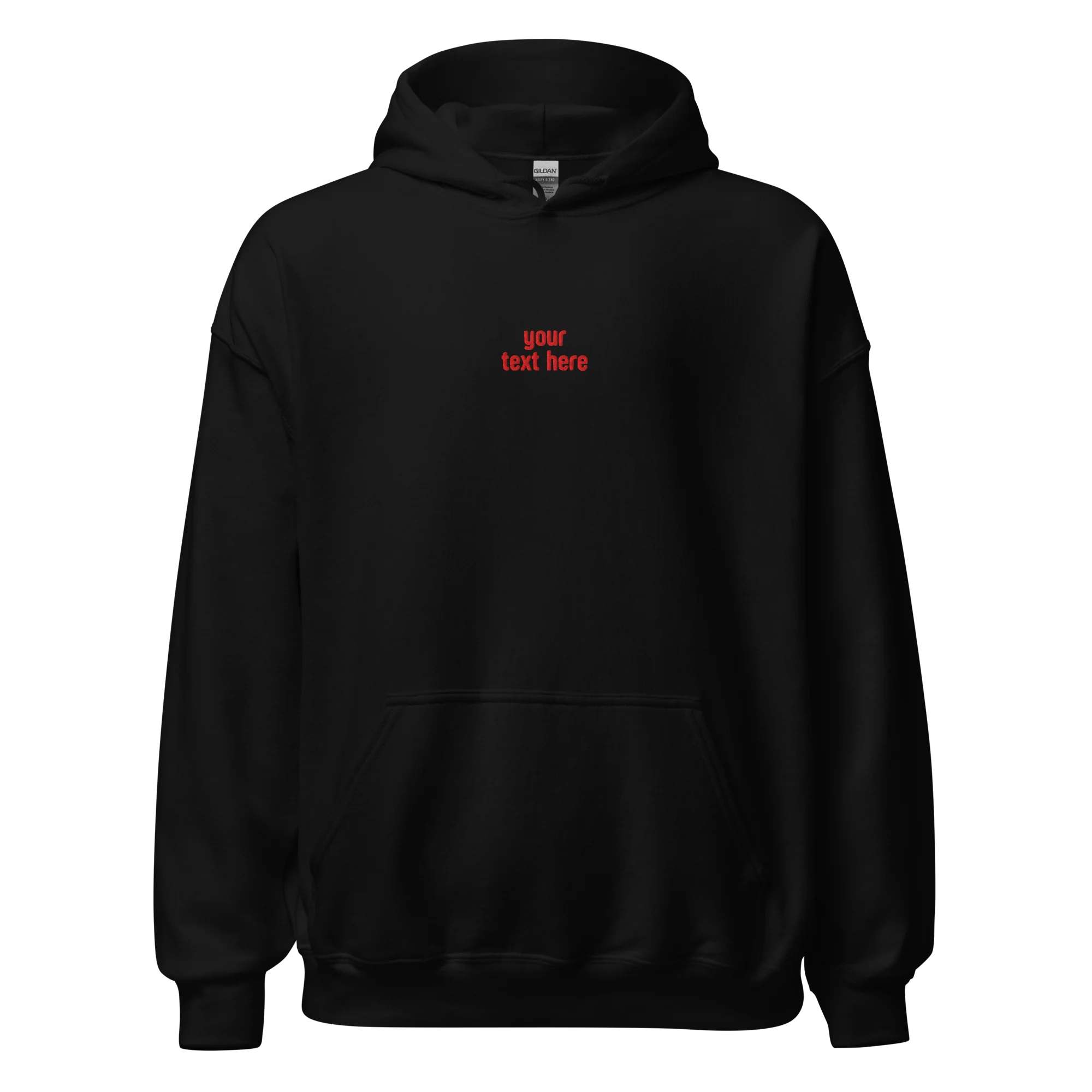CUSTOM Your Red Text Embroidered Hoodie - Image 13