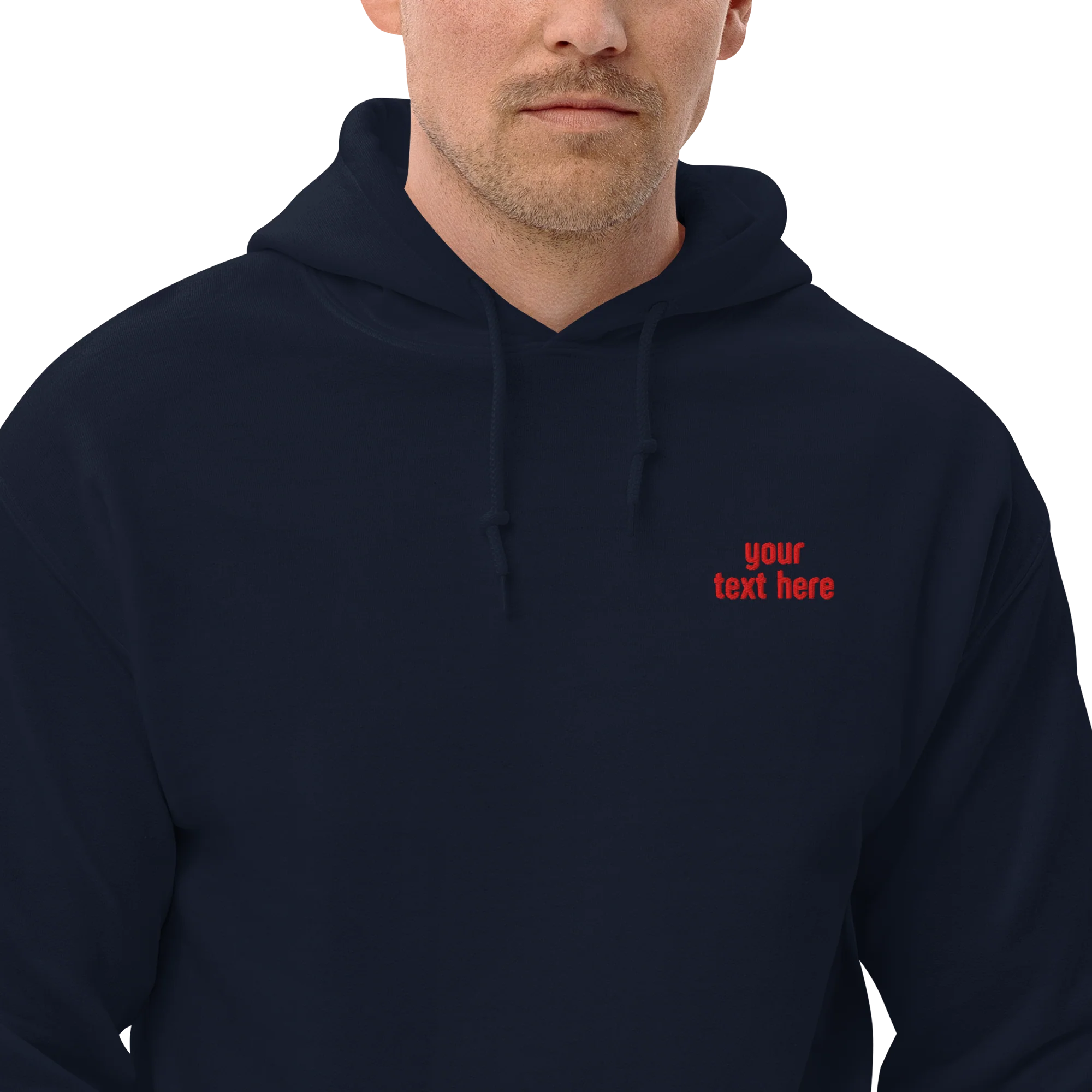 CUSTOM Your Red Text Embroidered Hoodie - Image 6
