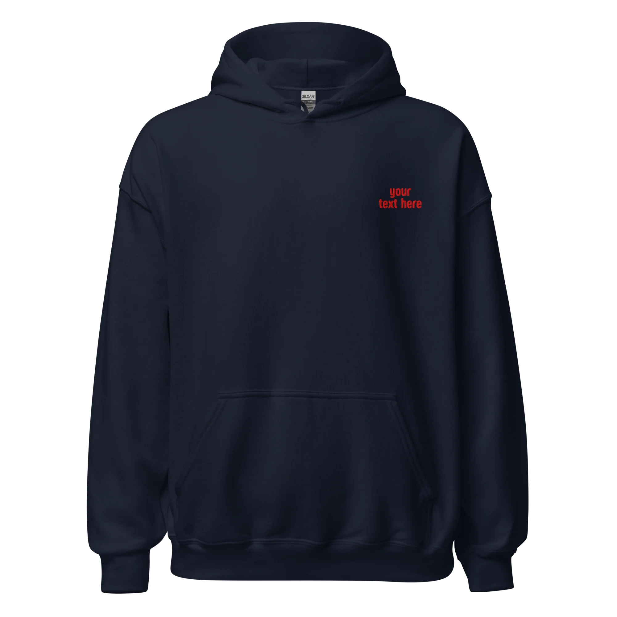 CUSTOM Your Red Text Embroidered Hoodie - Image 7