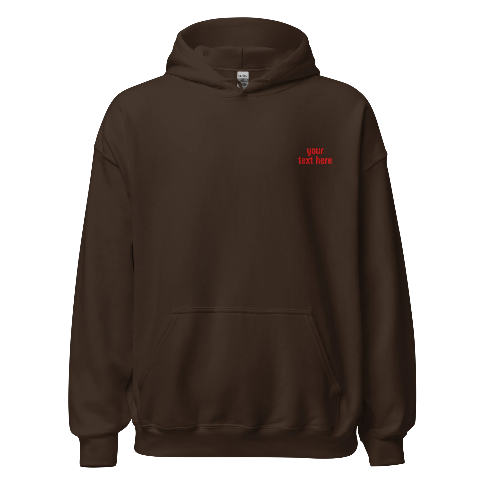 CUSTOM Your Red Text Embroidered Hoodie - Image 8