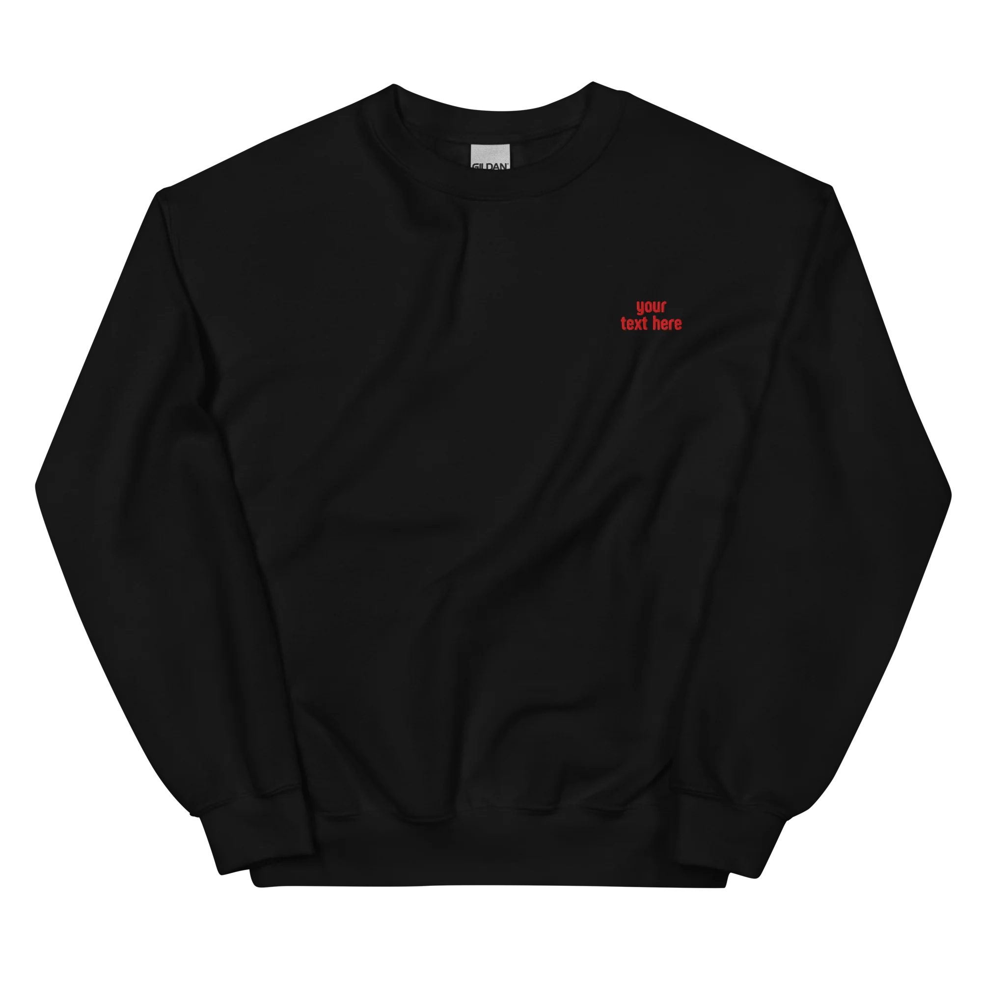 CUSTOM Your Red Text Embroidered Sweatshirt - Image 13