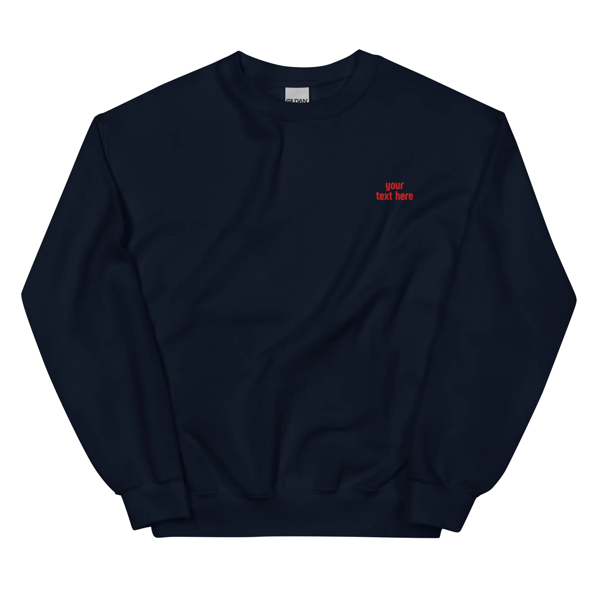 CUSTOM Your Red Text Embroidered Sweatshirt - Image 3