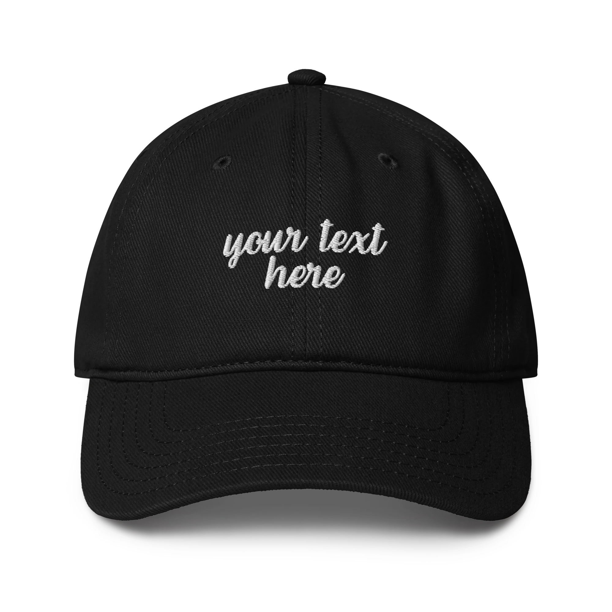 CUSTOM Your Text Cursive Embroidered Baseball Cap - Image 10