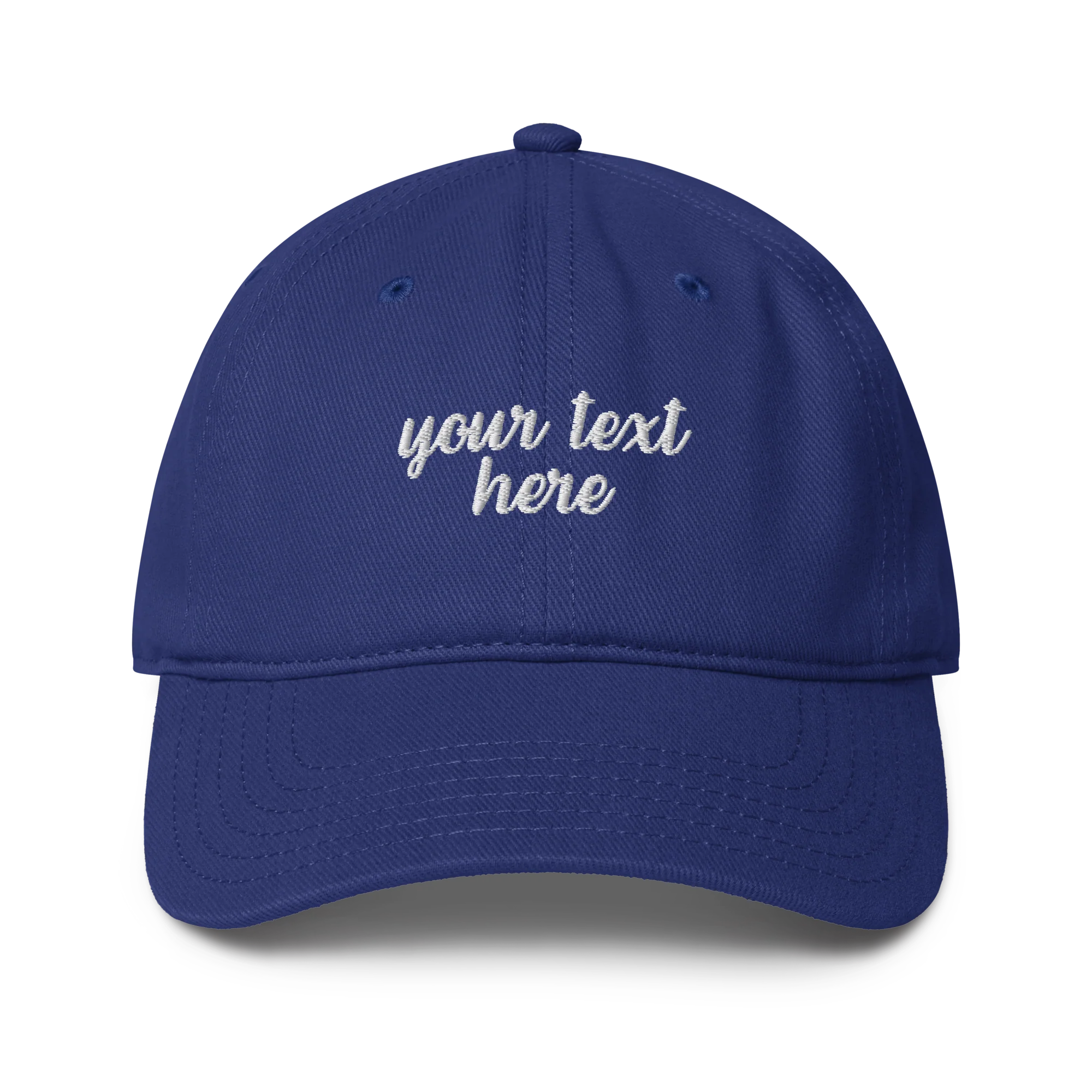 CUSTOM Your Text Cursive Embroidered Baseball Cap - Image 9