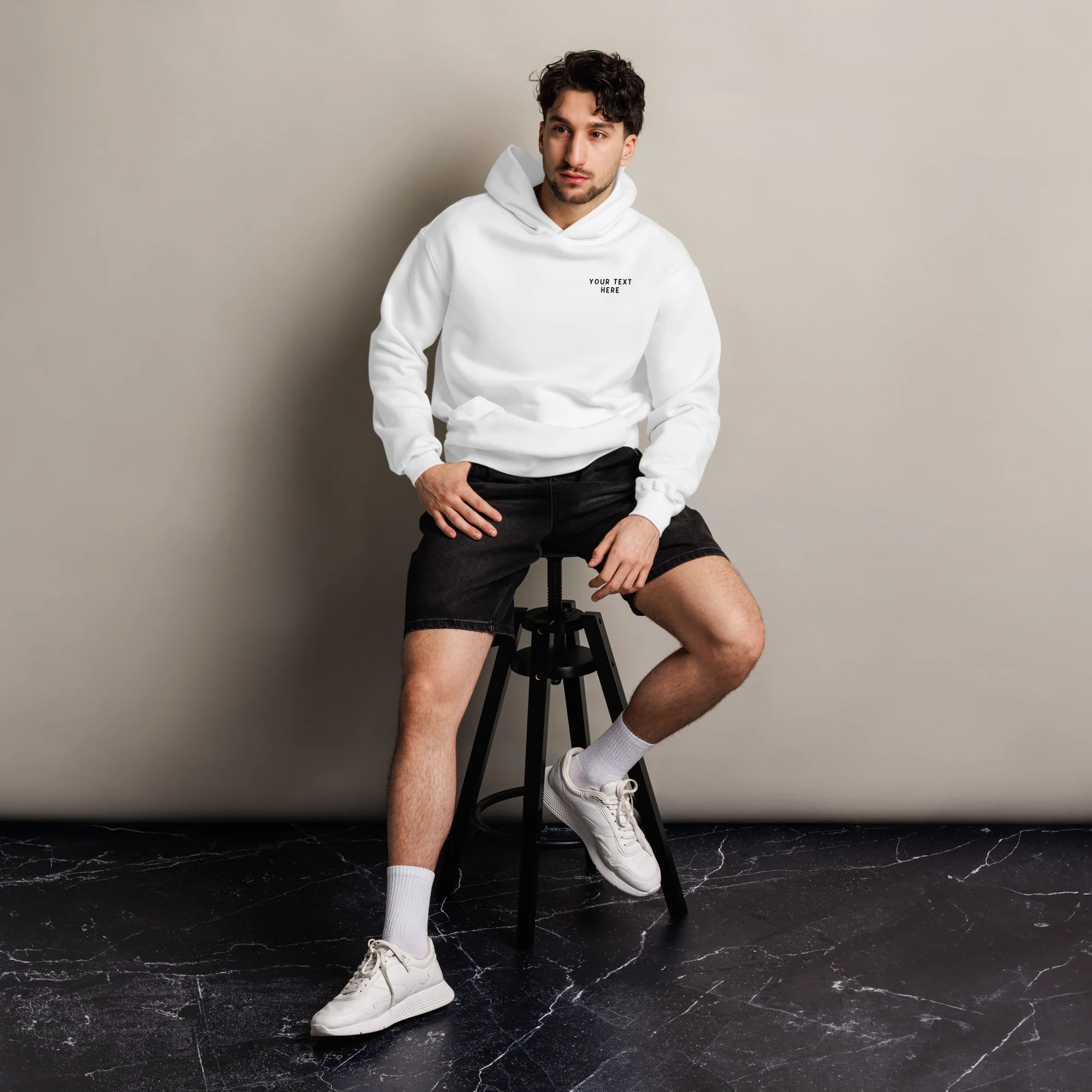 CUSTOM Your Text Embroidered Premium Oversized Hoodie - Image 9