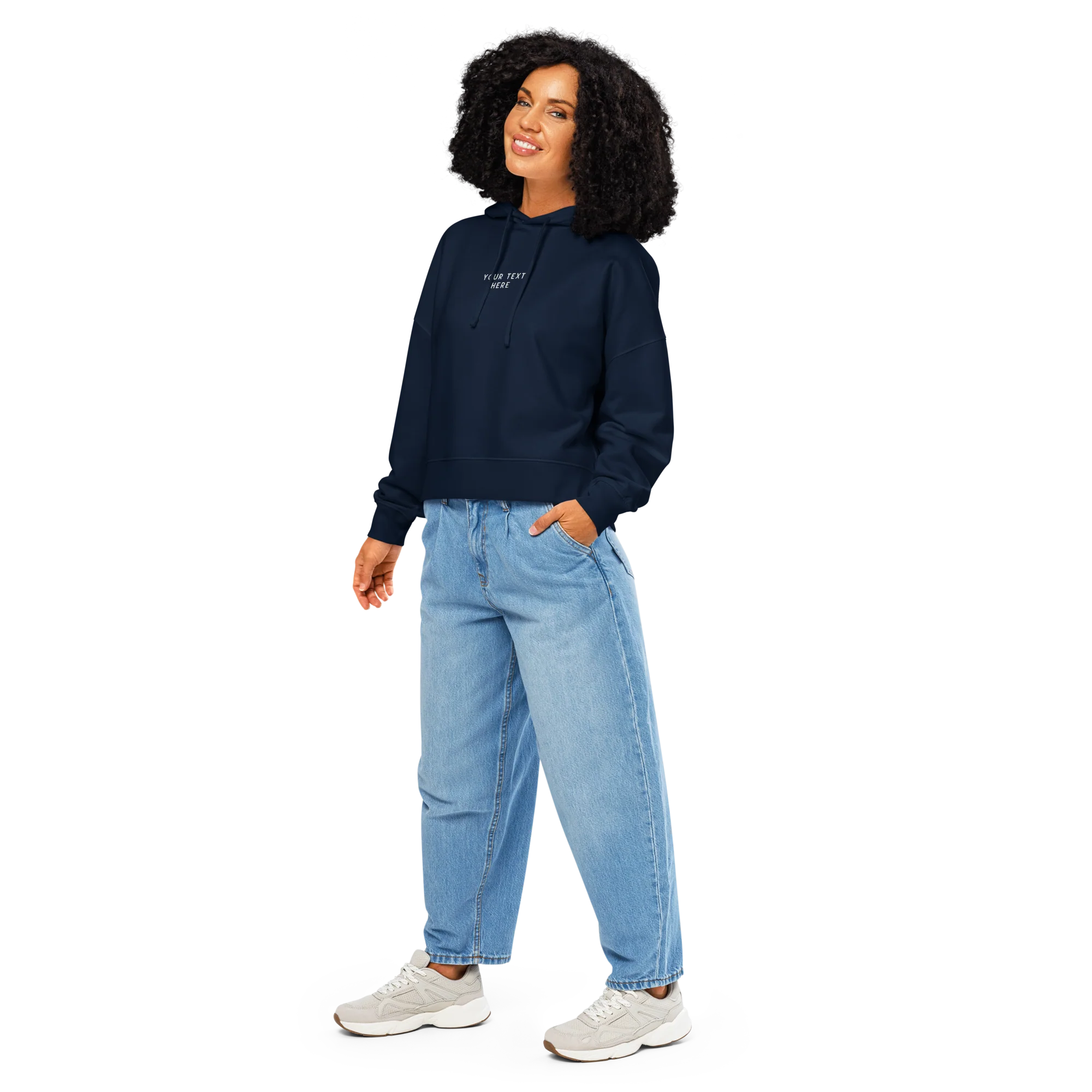 CUSTOM Your Text Embroidered Women’s Organic Hoodie - Image 2