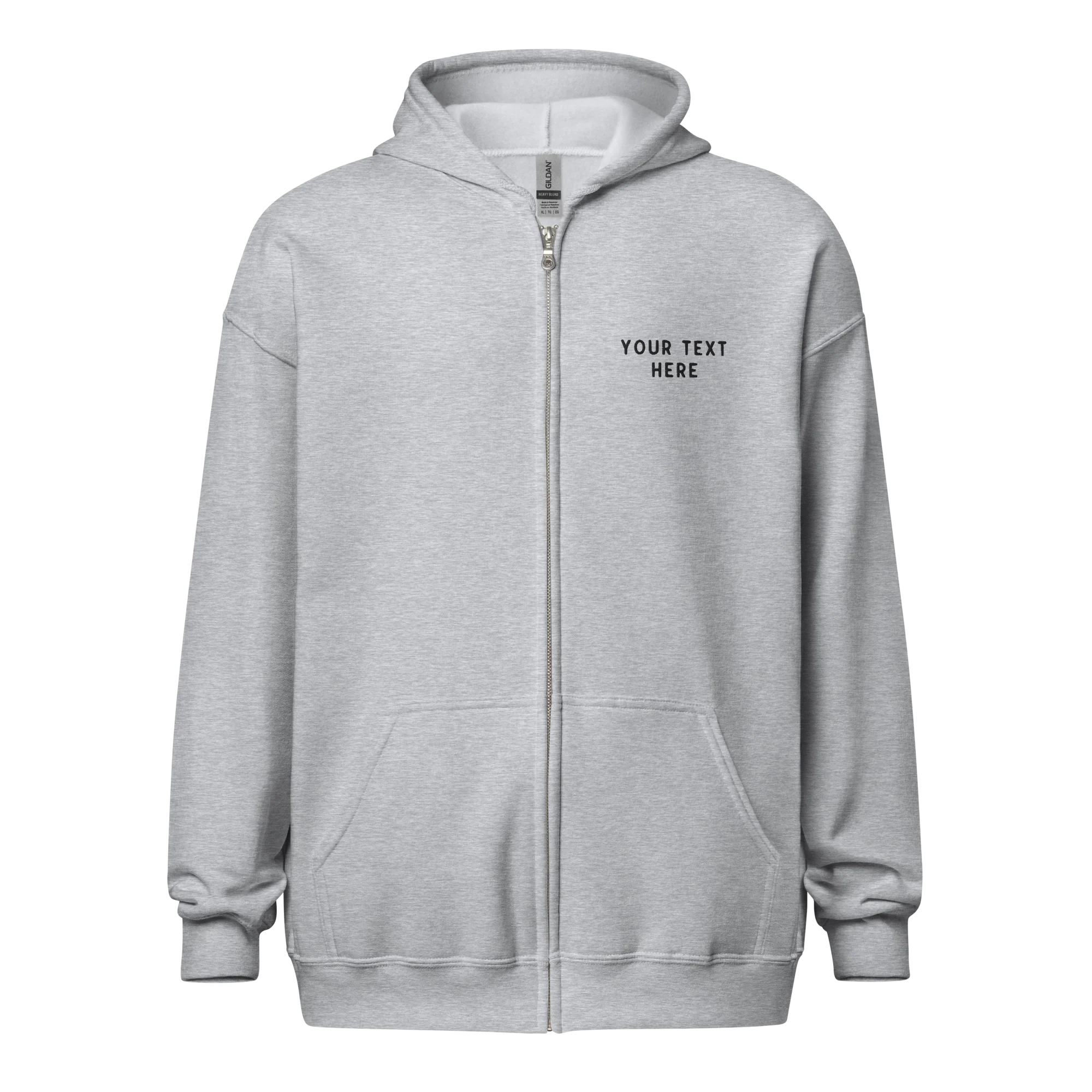 CUSTOM Your Text Embroidered Zip-Up Hoodie - Image 6