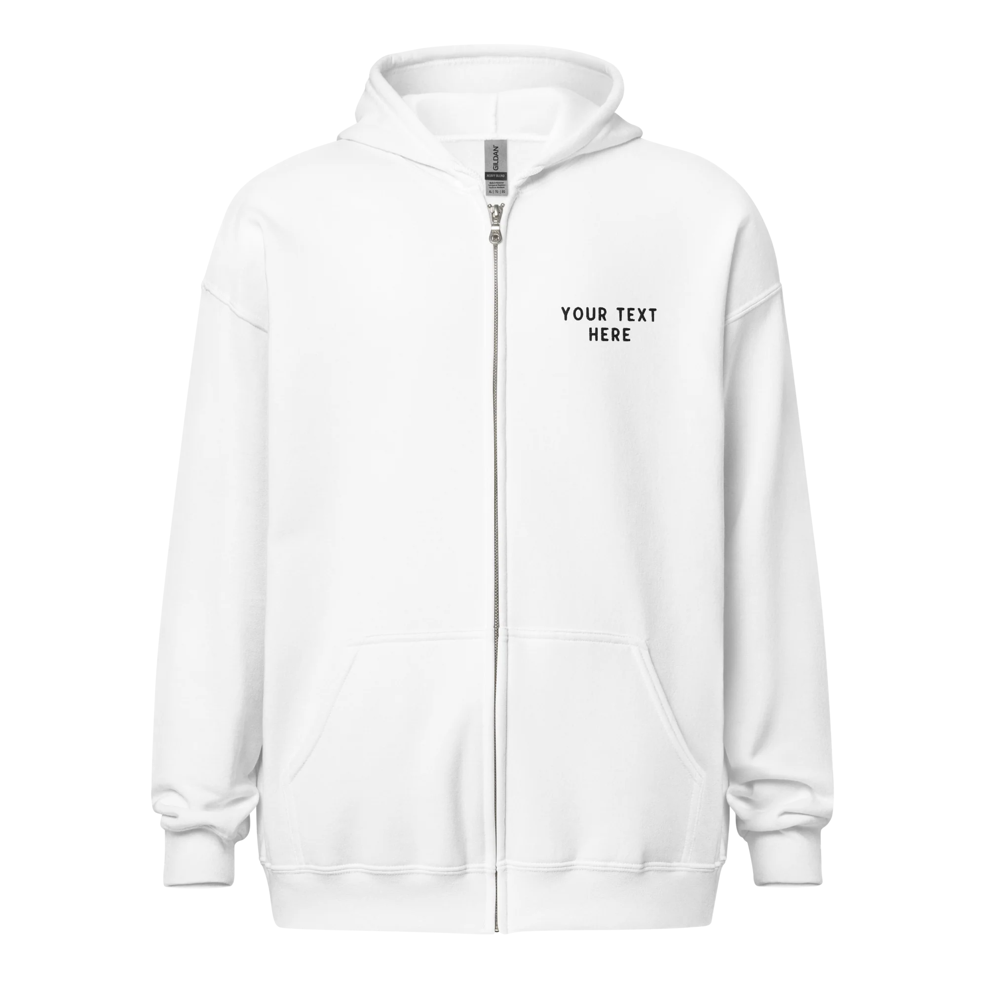 CUSTOM Your Text Embroidered Zip-Up Hoodie - Image 9